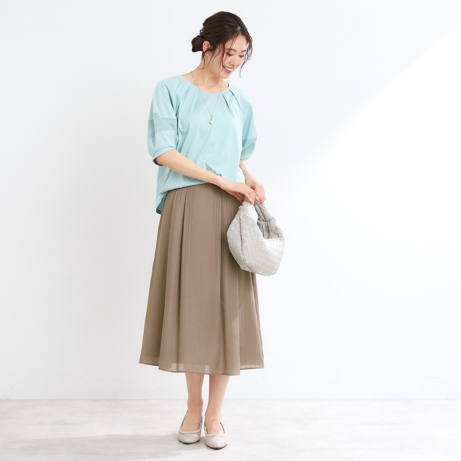 Reflect「【マシンウォッシュ可】Aラインストライプスカート」|スカート|