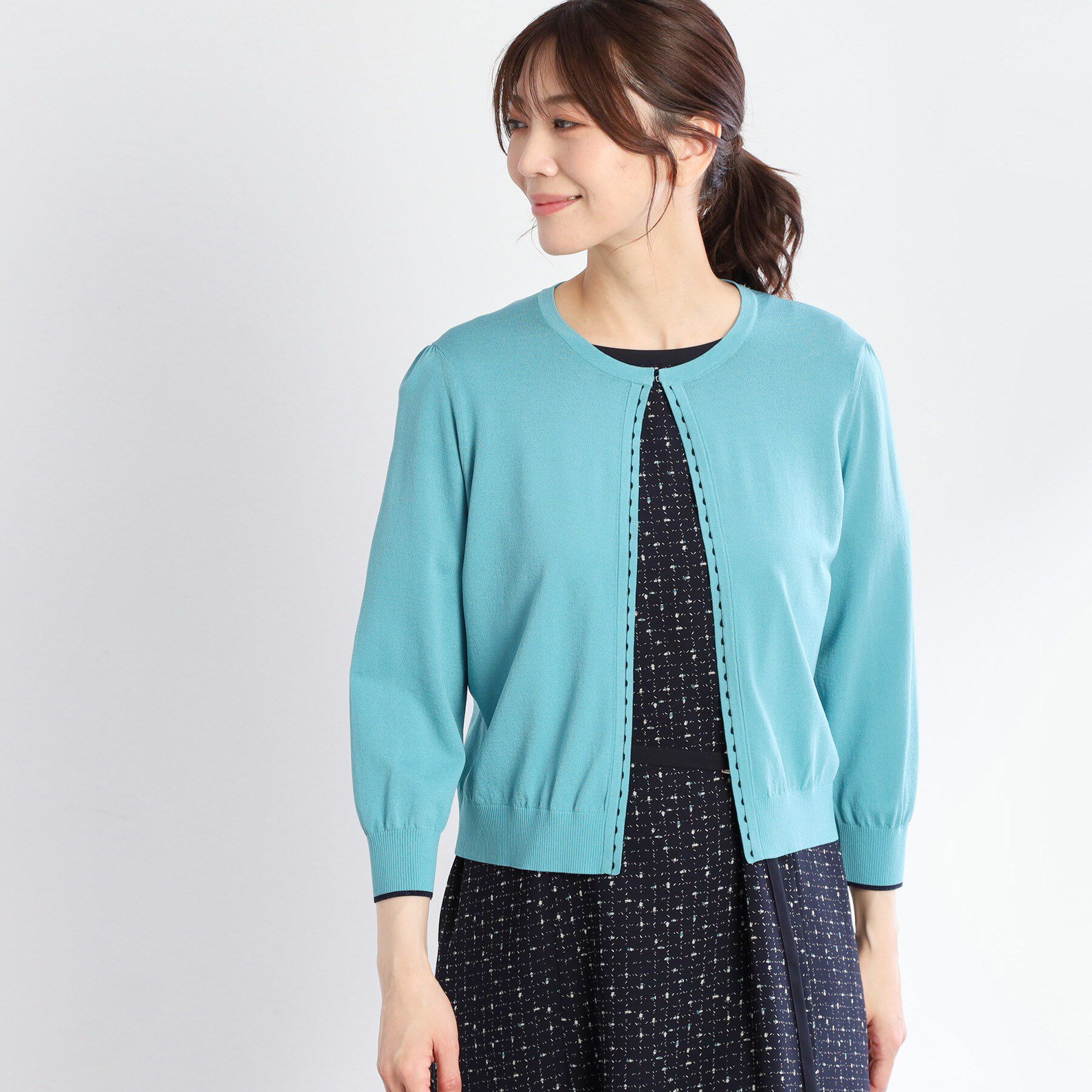 Reflect「【手洗い可】7分袖ドライタッチカーディガン」|カーディガン|
