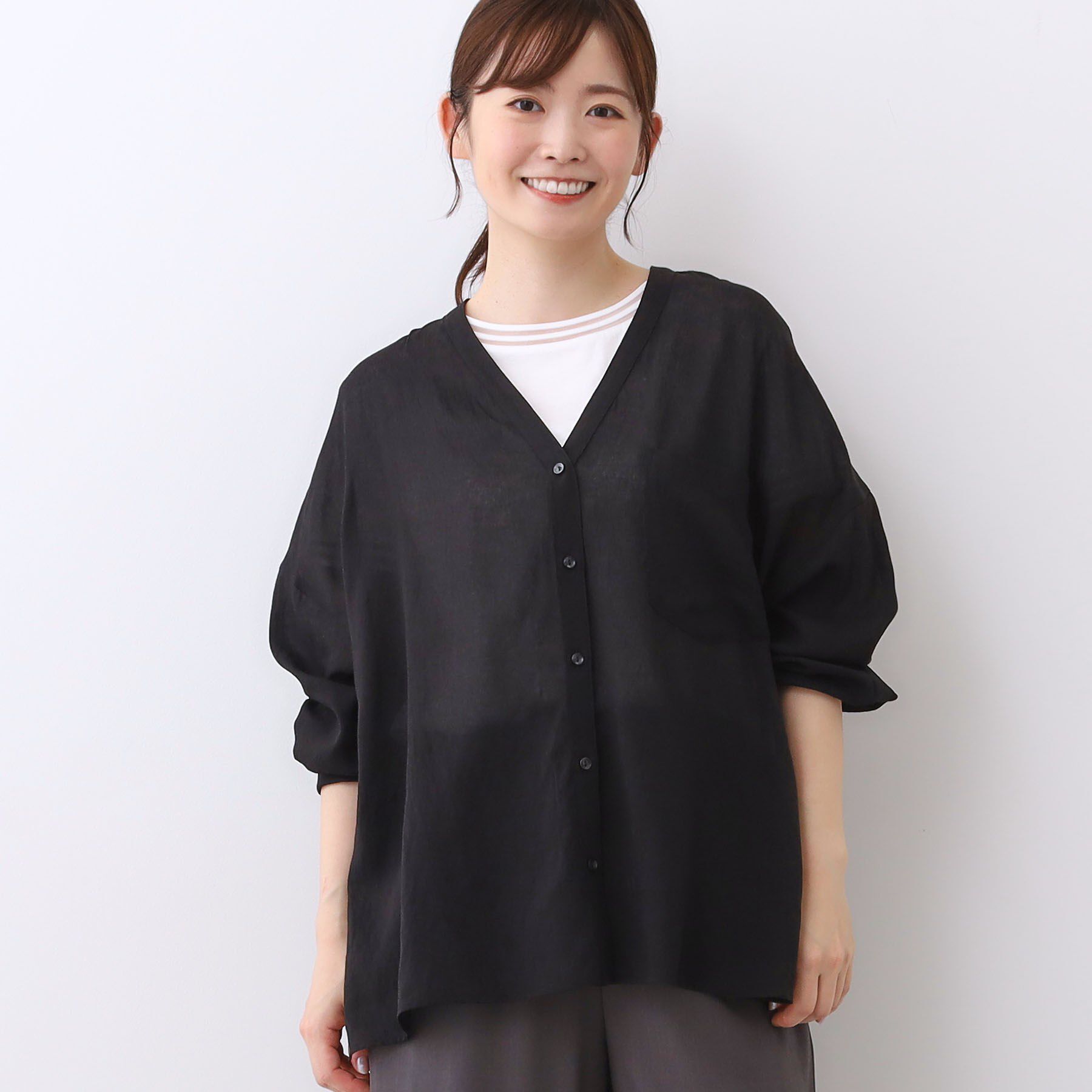 Reflect「【体型カバー】シャツ風カーディガン」|シャツ・ブラウス|