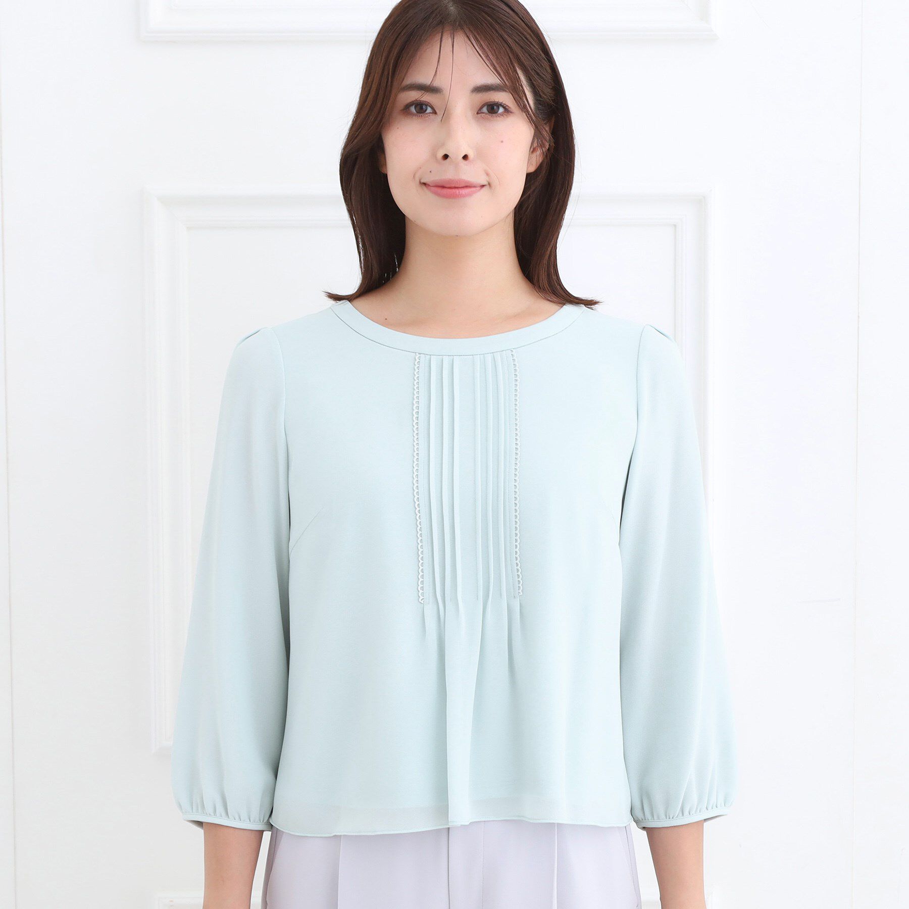 Reflect「【フォーマル／入卒／お仕事に◎】ピンタック&times;スカラレースブラウス」|シャツ・ブラウス|