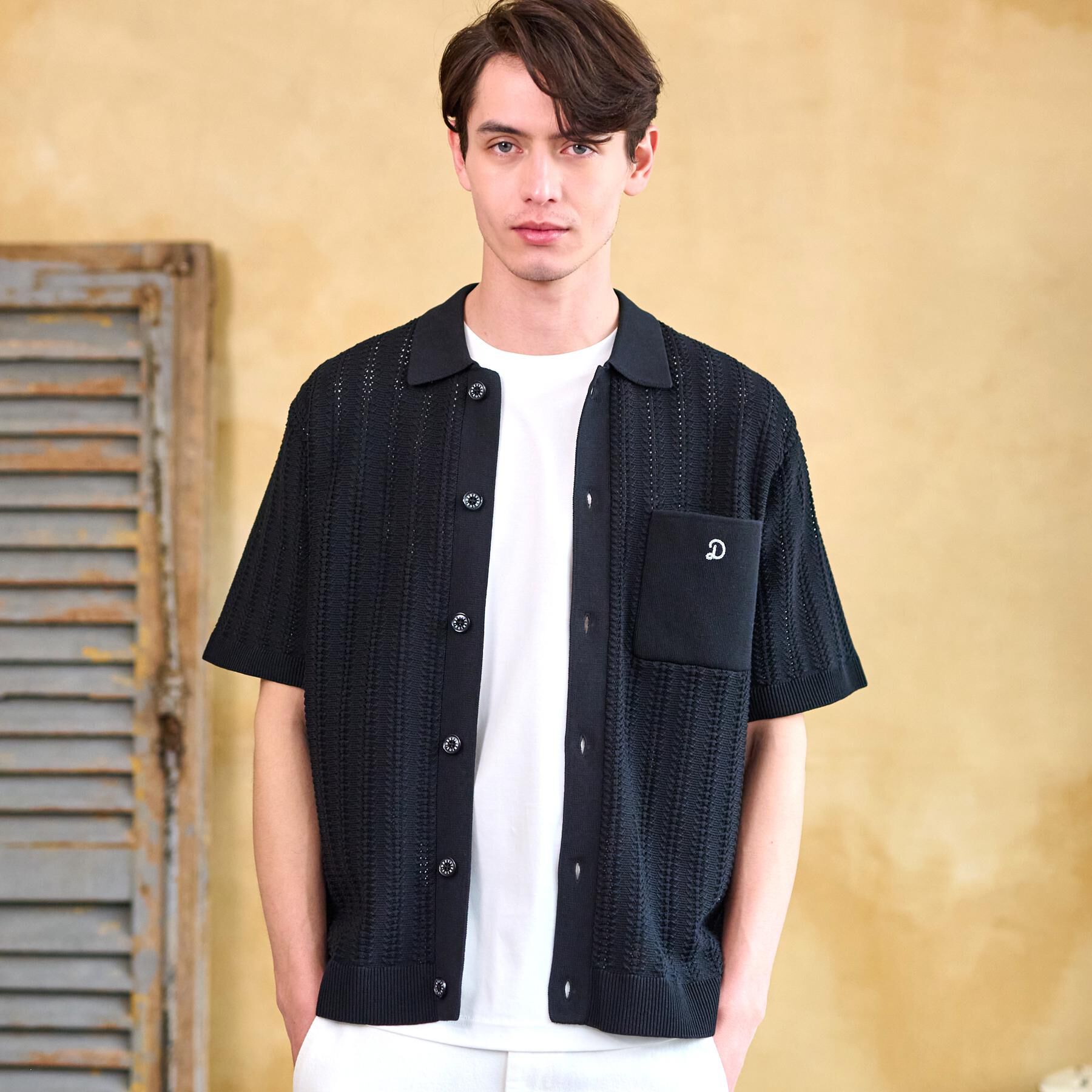 DRESSTERIOR「【Safari5月号掲載】オーガニックコットン キューバニットシャツ」|ニット・セーター|ブラック(019)