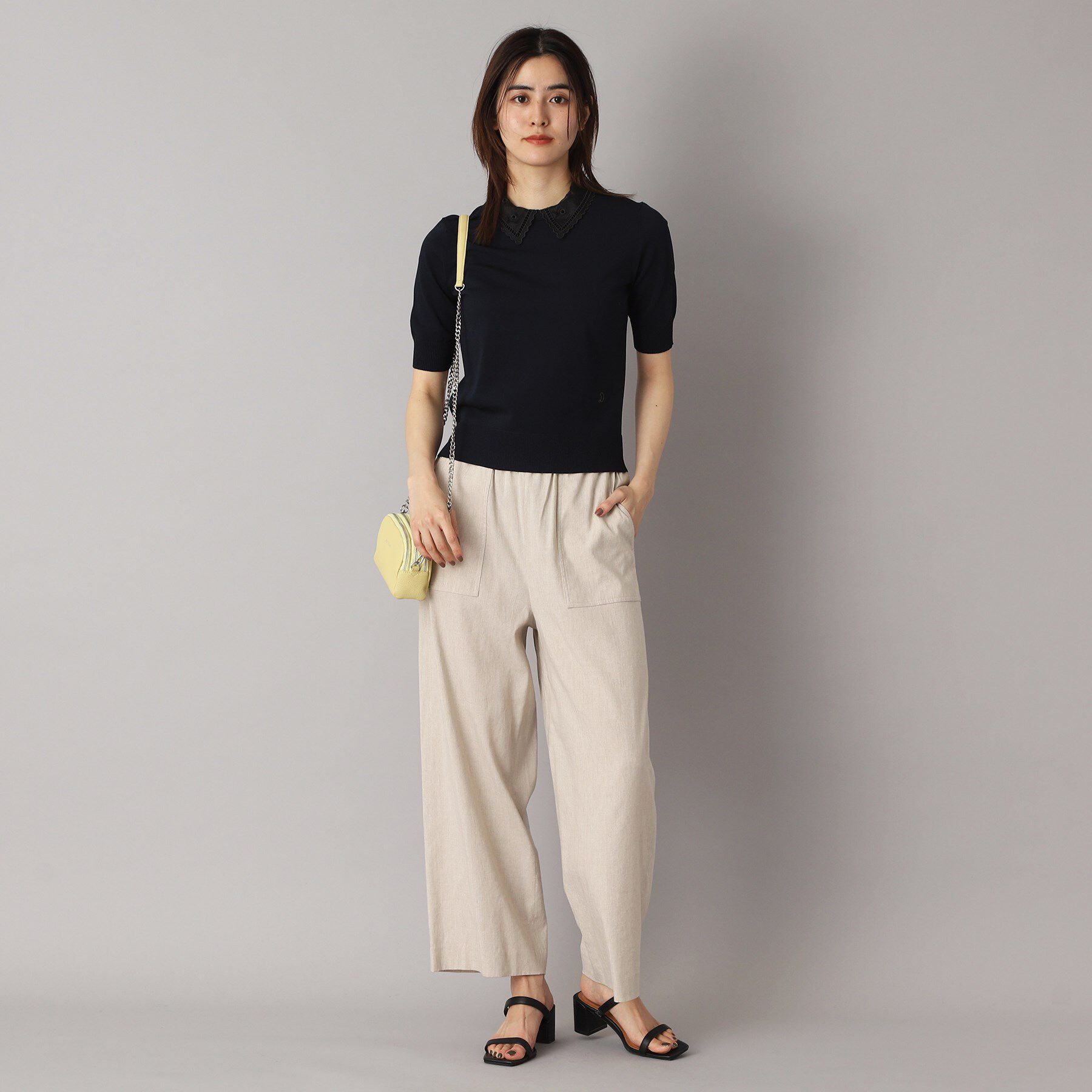 DRESSTERIOR「【洗える／2WAY】エンブロイダリーカラーニット」|ニット・セーター|