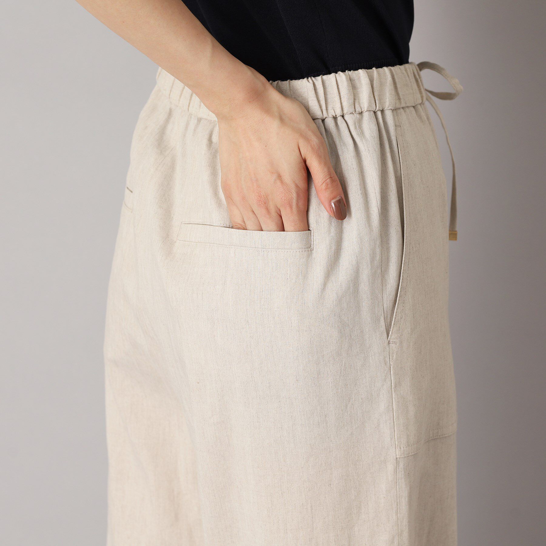 DRESSTERIOR「【接触冷感/洗える/ウエストゴム】ウォッシャブルリネンイージーワイドパンツ」|その他|