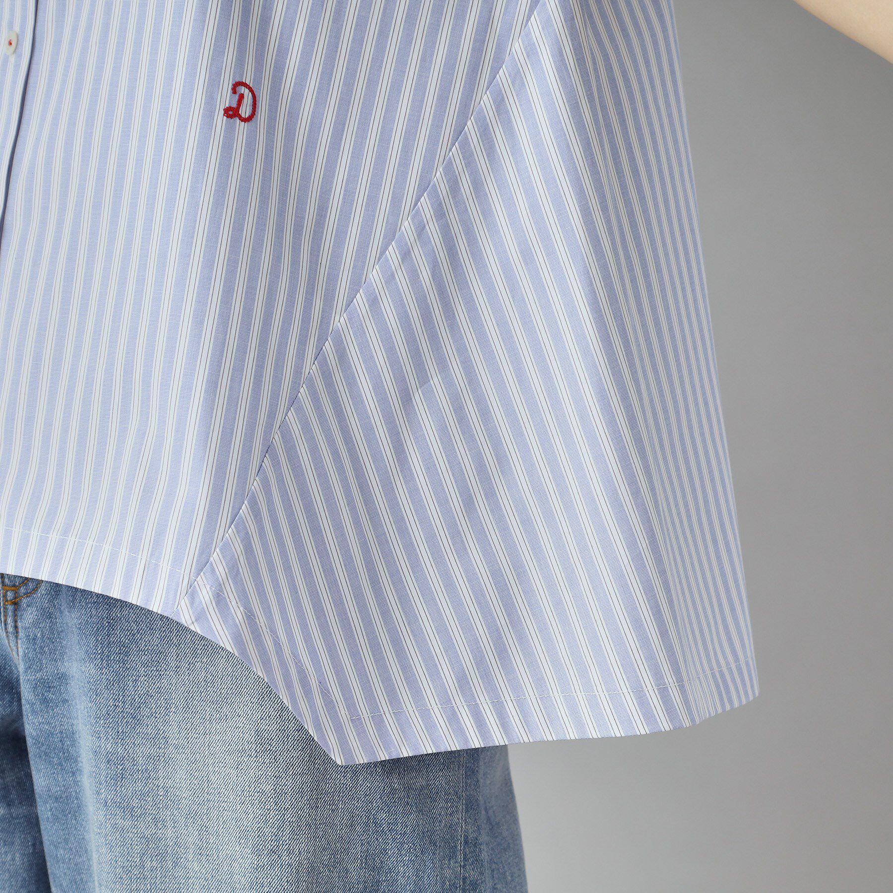 DRESSTERIOR「【洗える/コットン100％】イレギュラーヘムストライプシャツ」|シャツ・ブラウス|