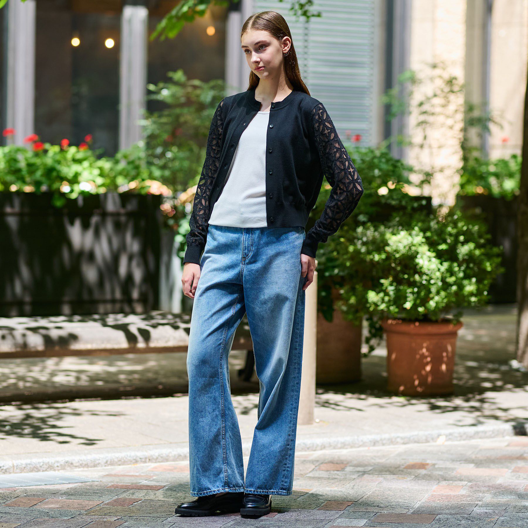 DRESSTERIOR「オーバーラップオパールスリーブカーディガン」|カーディガン|