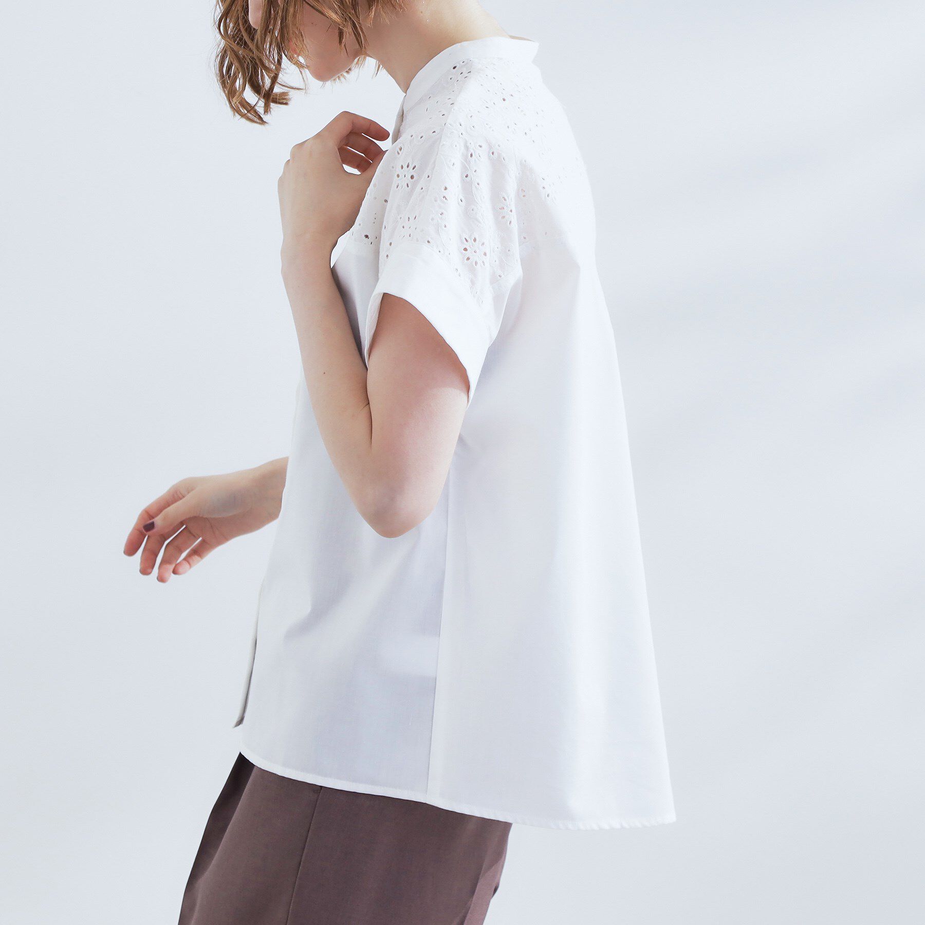 grove「涼やかさと上品さを兼ね備えた　レースシャツブラウス」|シャツ・ブラウス|