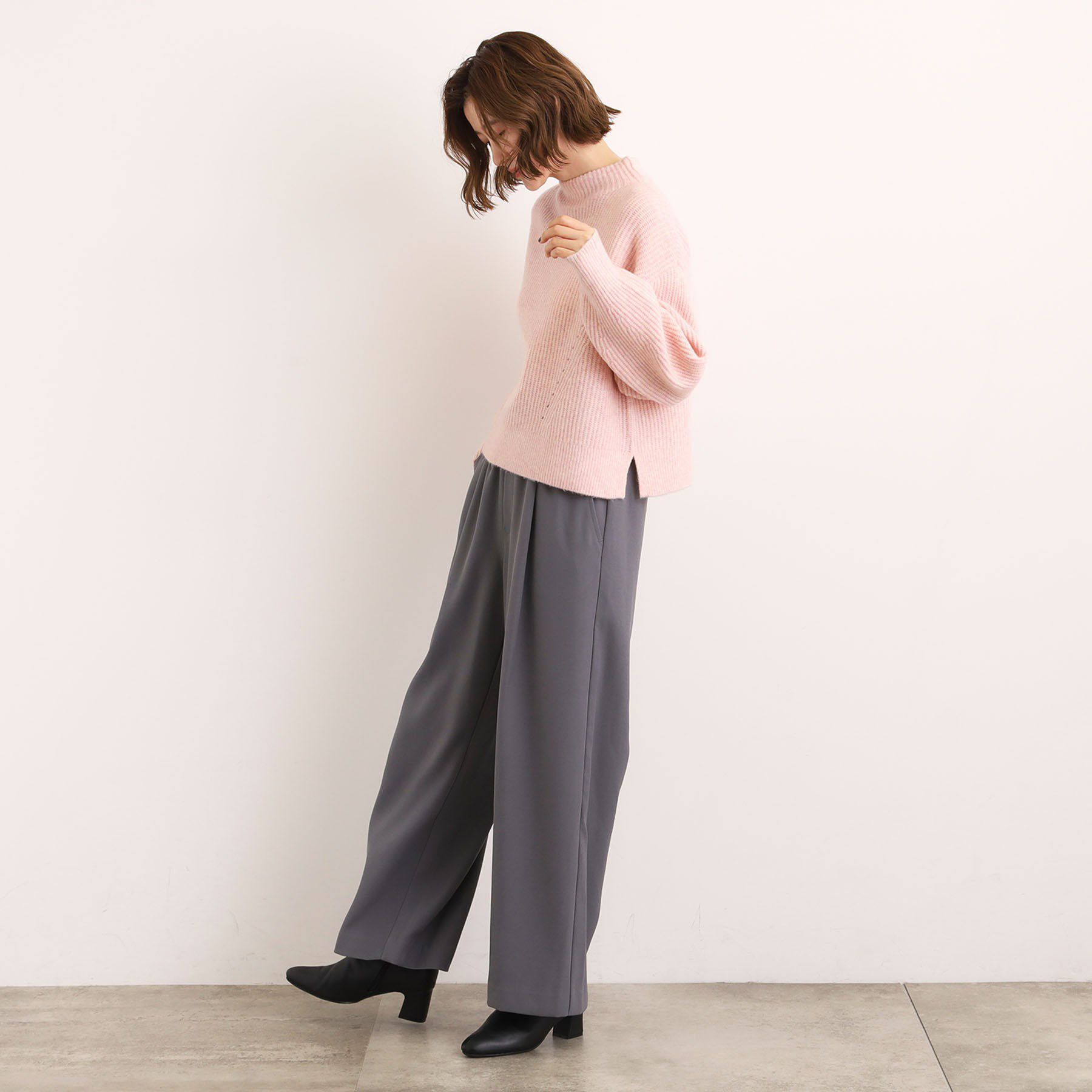 grove「【洗える】ふんわりウール混ボトルネックニット」|ニット・セーター|