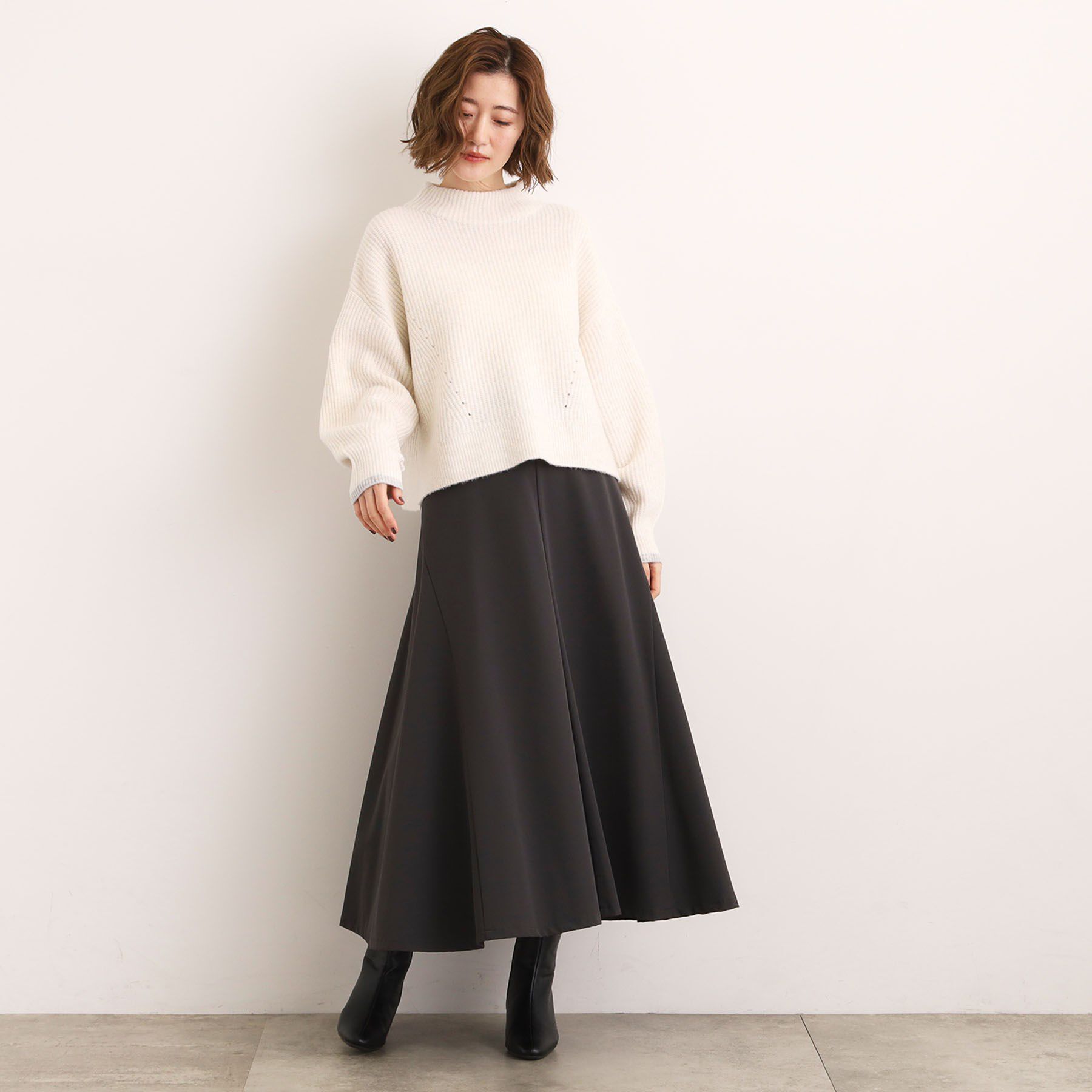 grove「【洗える】ふんわりウール混ボトルネックニット」|ニット・セーター|