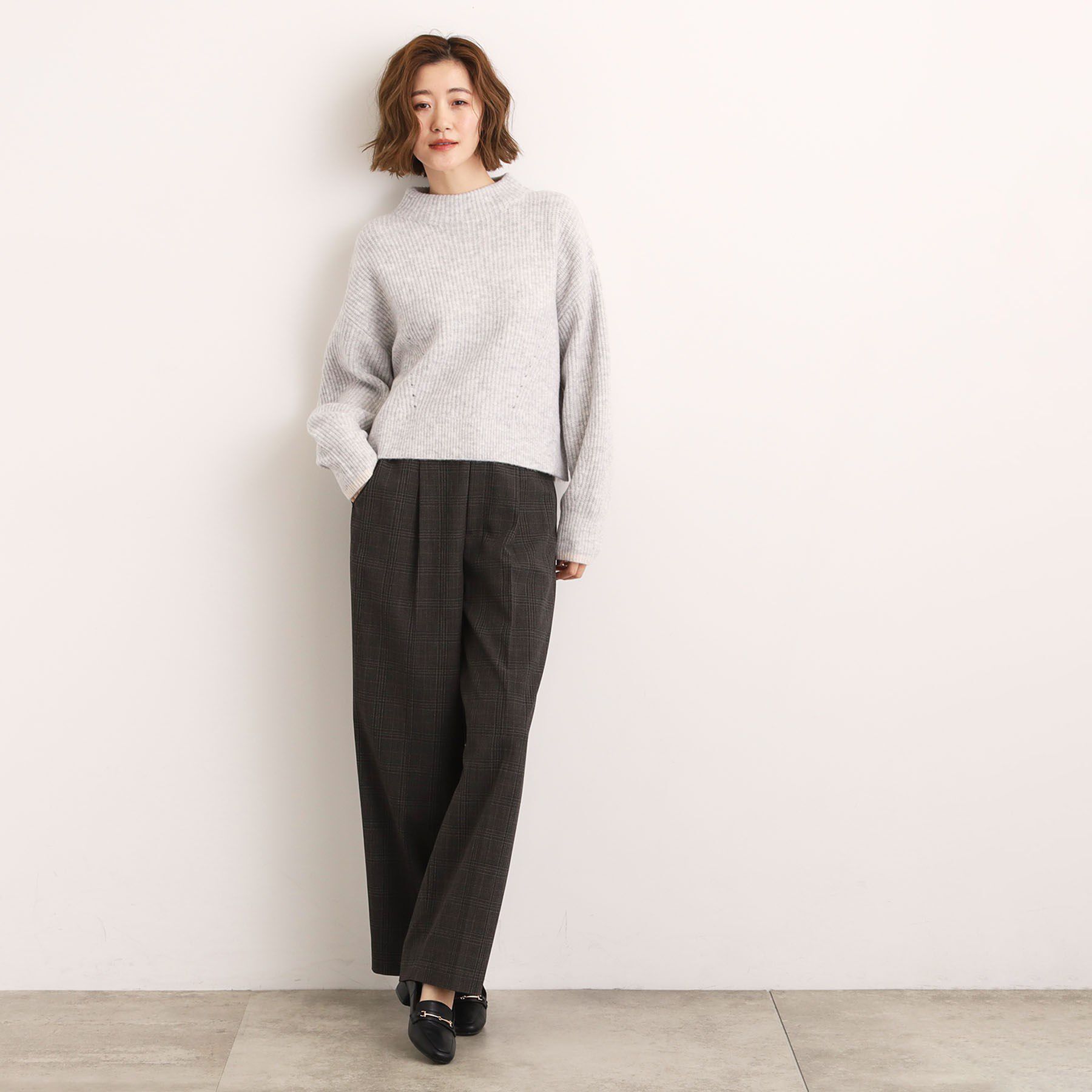 grove「【洗える】ふんわりウール混ボトルネックニット」|ニット・セーター|