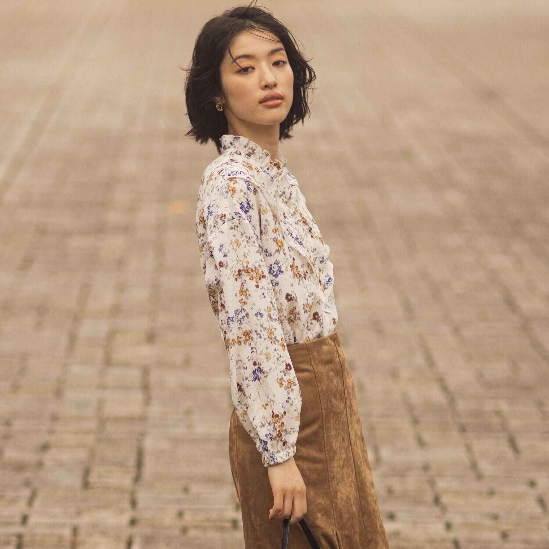 grove「カスリフラワープリントブラウス」|シャツ・ブラウス|