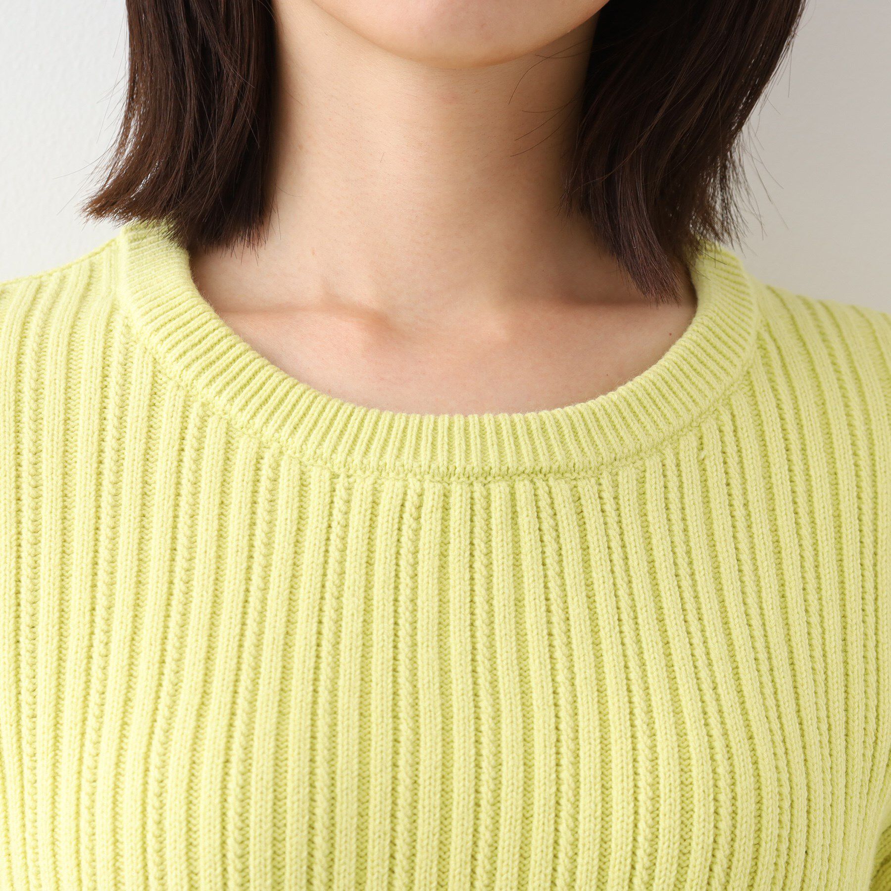 INDIVI「【コットン混／洗える】ミニケーブル柄ニット」|ニット・セーター|