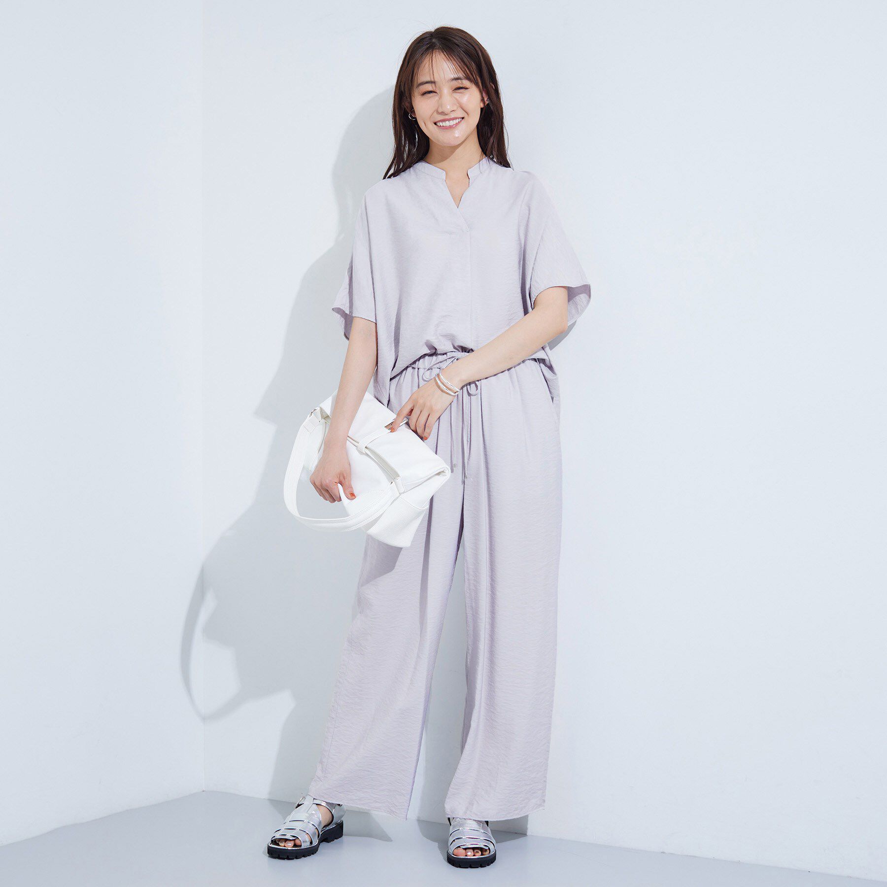 INDIVI「【洗える／UVケア／SETUP可能】スキッパードルマンブラウス」|シャツ・ブラウス|