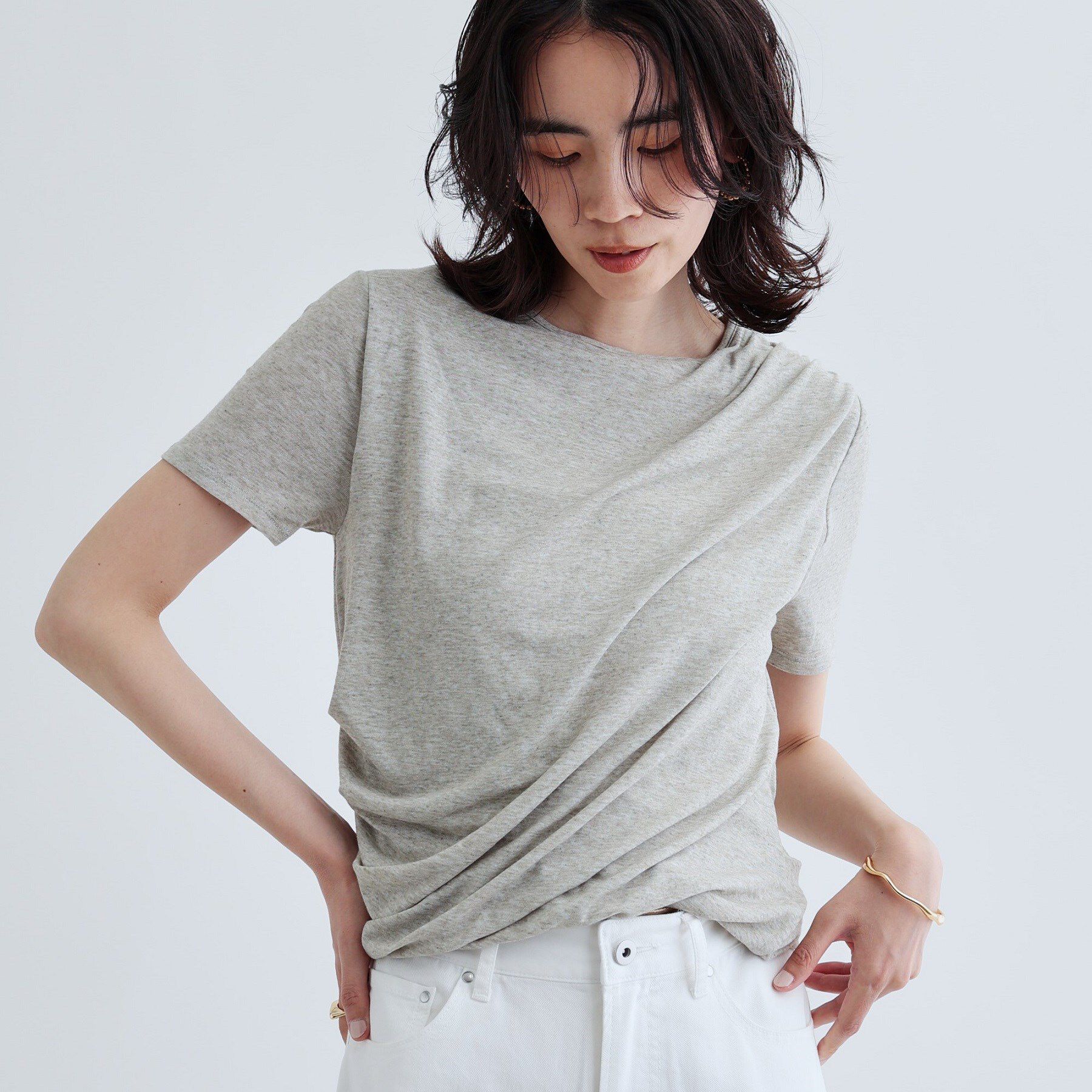 GALLEST「バルーンドレープTシャツ」|Tシャツ・カットソー|ライトグリーン(92