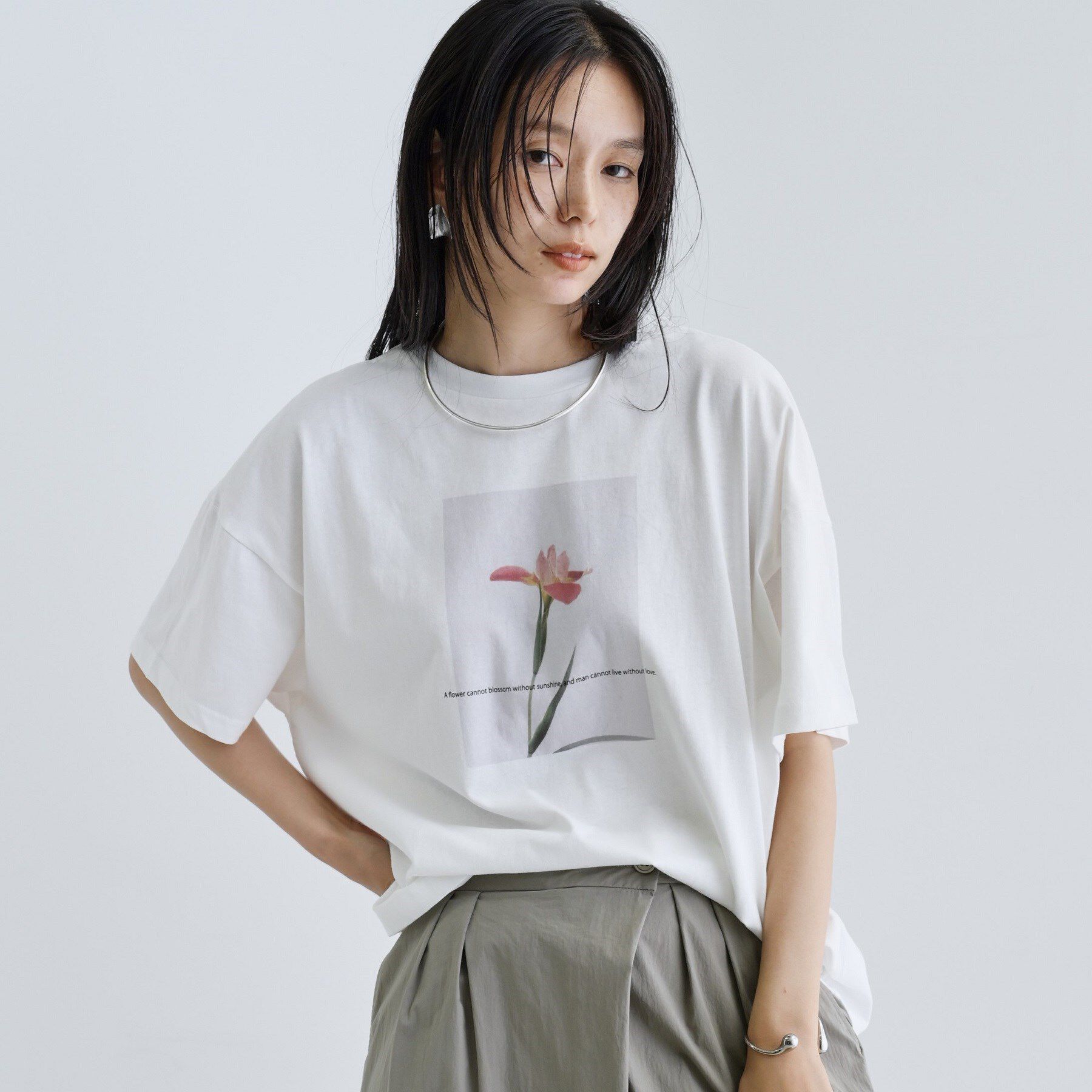 GALLEST「【一部店舗限定】フラワープリントT」|Tシャツ・カットソー|ホワイト(201)