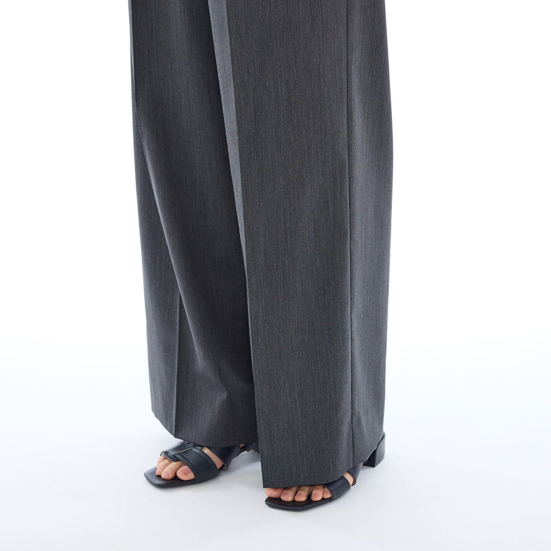 INDIVI「【ウール調素材】ベルトデザインワイドパンツ」|その他|