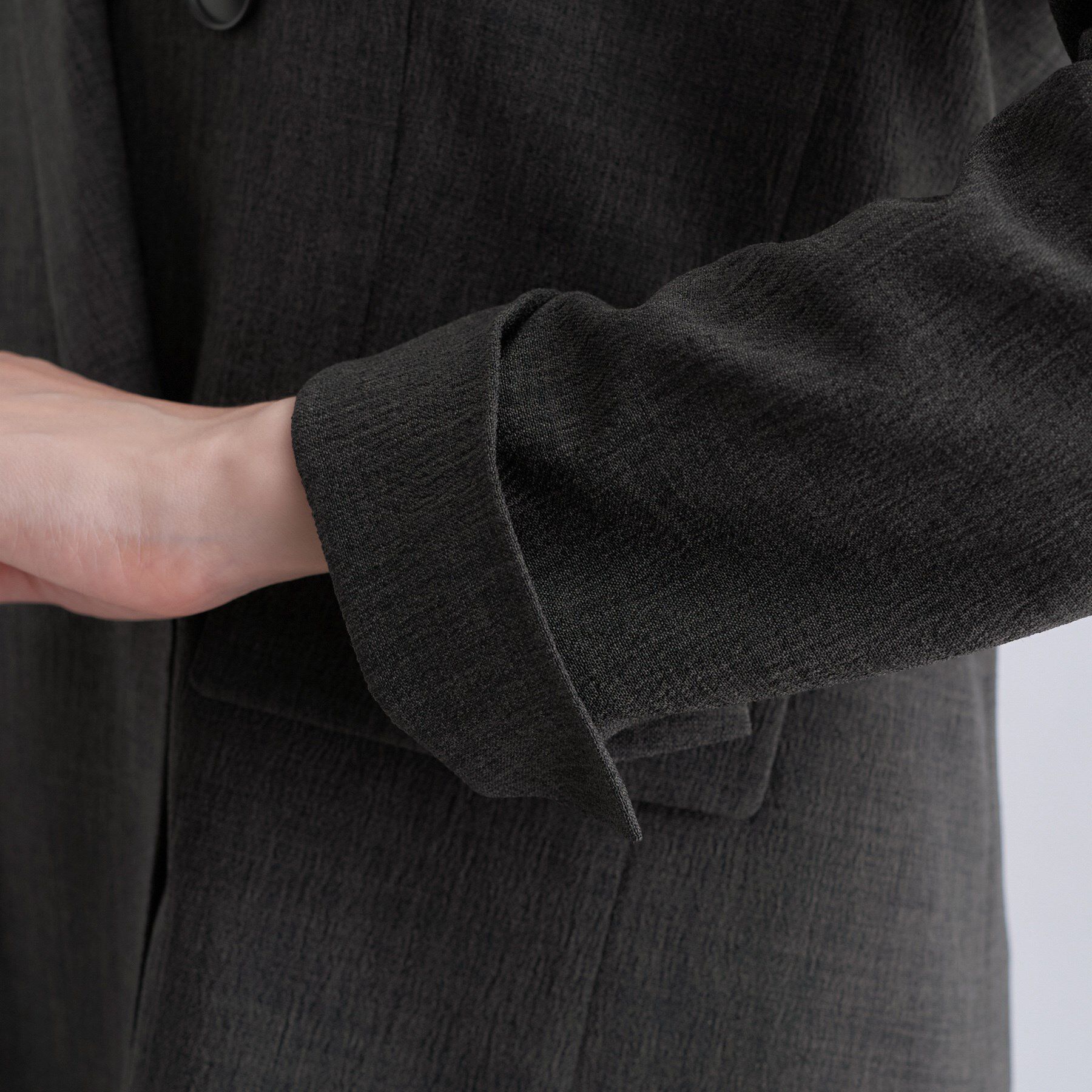 INDIVI「【洗える／セットアップ可能】凹凸ストレッチ素材ダブルジャケット」|テーラードジャケット|