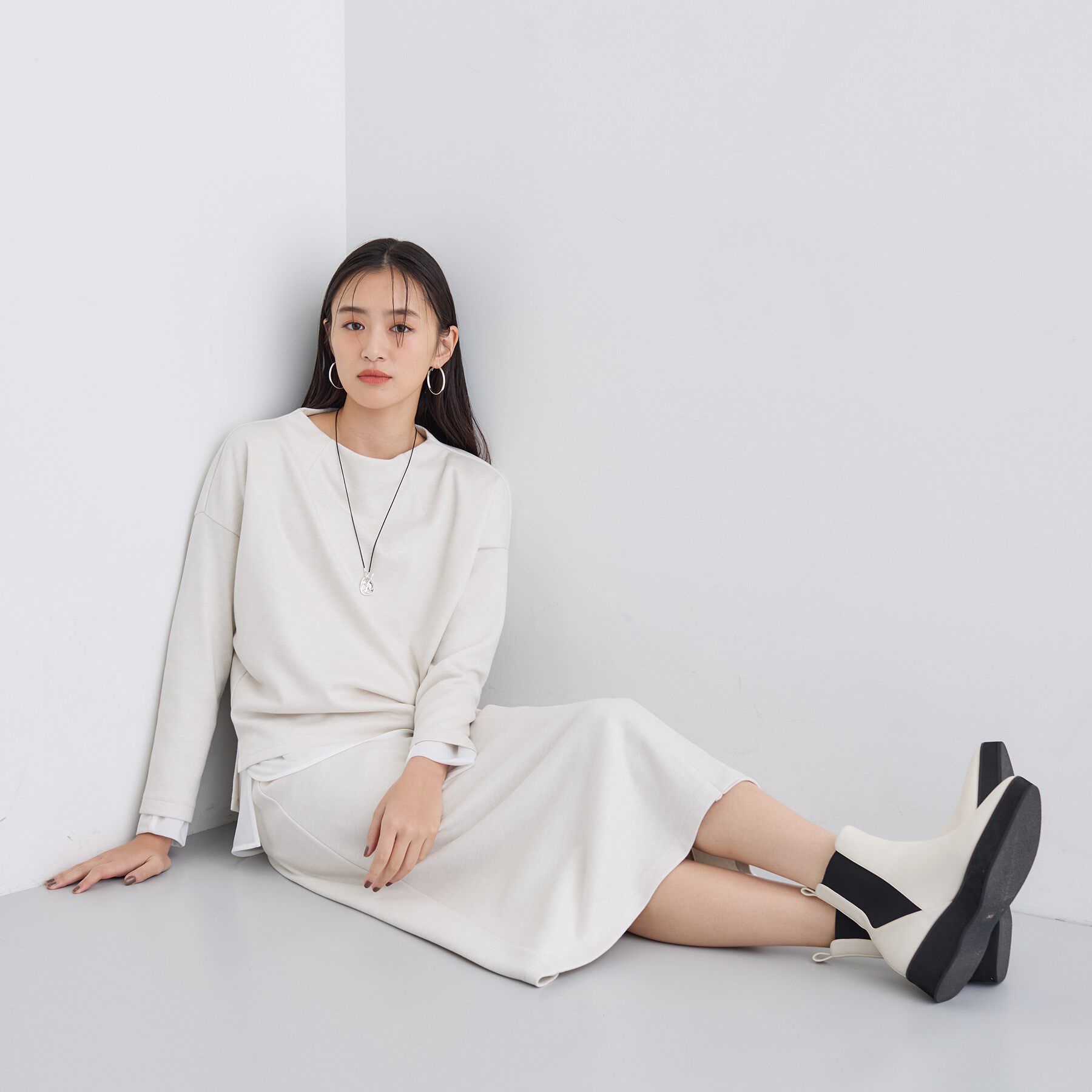 INDIVI「【SETUP可能／洗える／UVケア】ライトジャージ セミフレアスカート」|スカート|