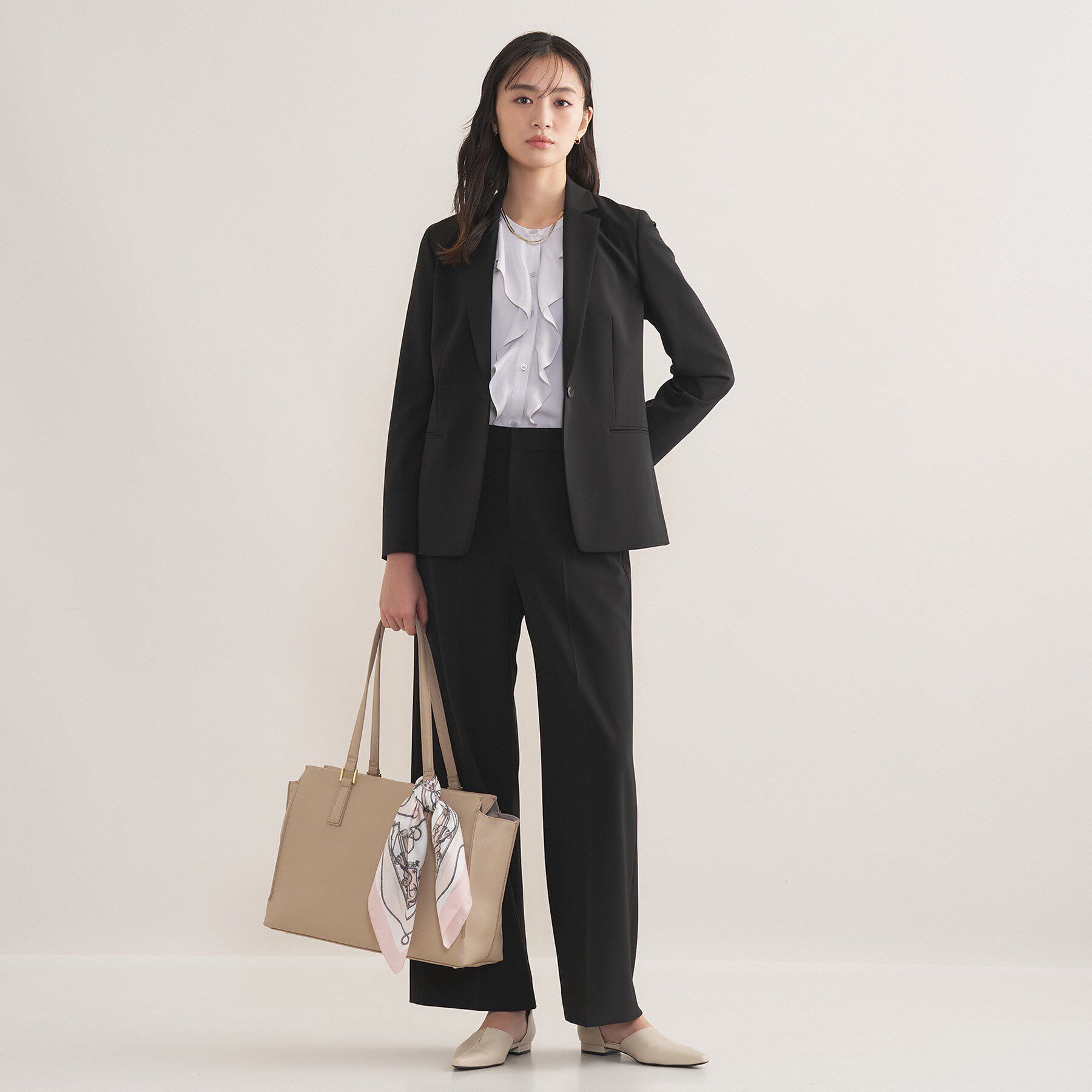 INDIVI「【通勤スーツ／洗える】ストレッチテーラードカラージャケット」|スーツ|