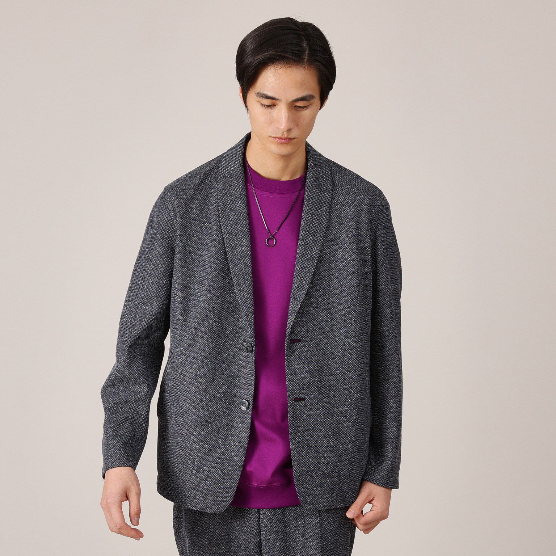 TAKEO KIKUCHI「【抗菌防臭】尾州リネンブレンド ドビーメッシュ カーディガン」|カーディガン|ブルー(093)