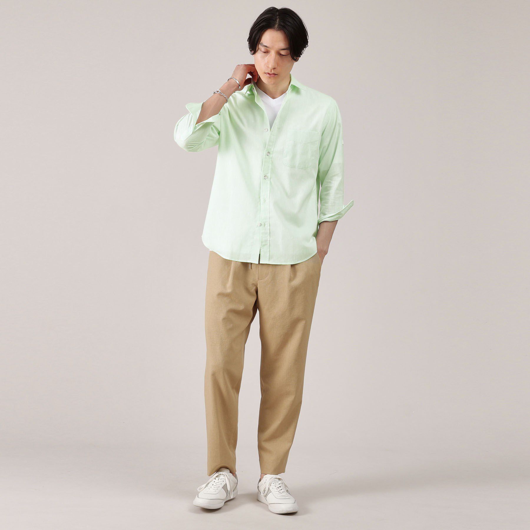 TAKEO KIKUCHI「ハイブリッド リネン 7分袖 シャツ」|シャツ・ブラウス|