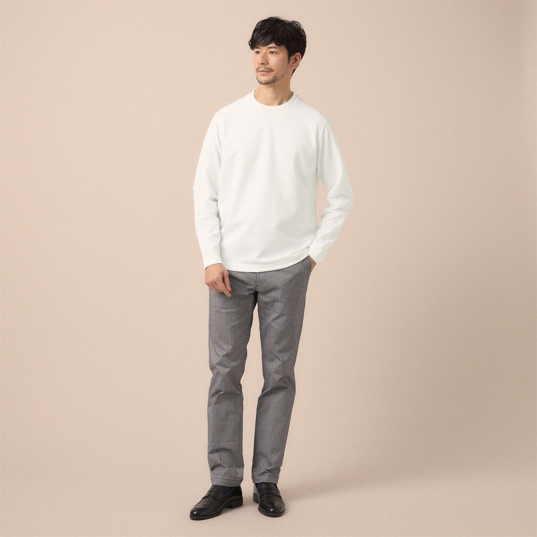 TAKEO KIKUCHI「【尾州ファブリック】ジャガードカットソー」|Tシャツ・カットソー|