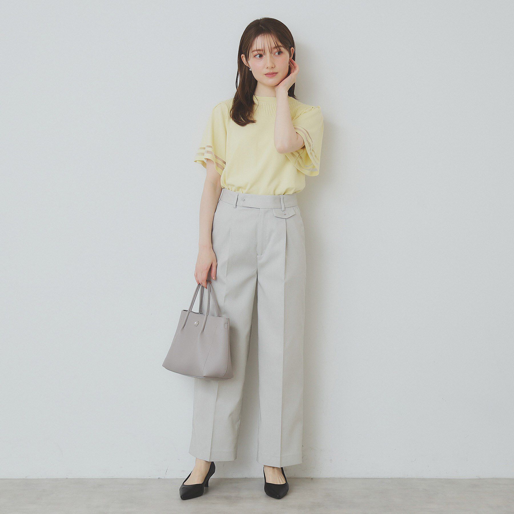 index「フレアスリーブニット/オーガニックコットン混【UV/洗濯機洗い可】」|ニット・セーター|