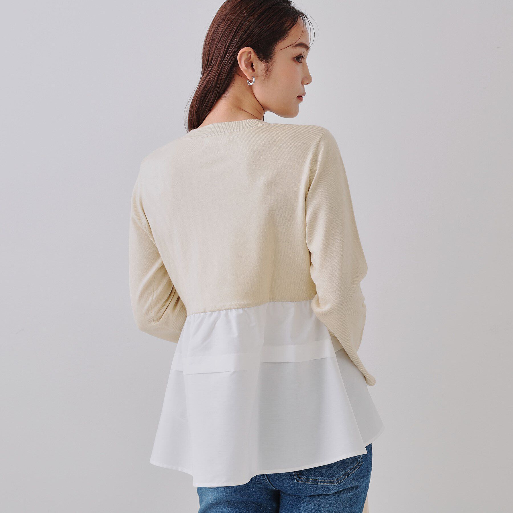 OPAQUE.CLIP「ペプラムドッキングニット【洗濯機洗い可】」|ニット・セーター|