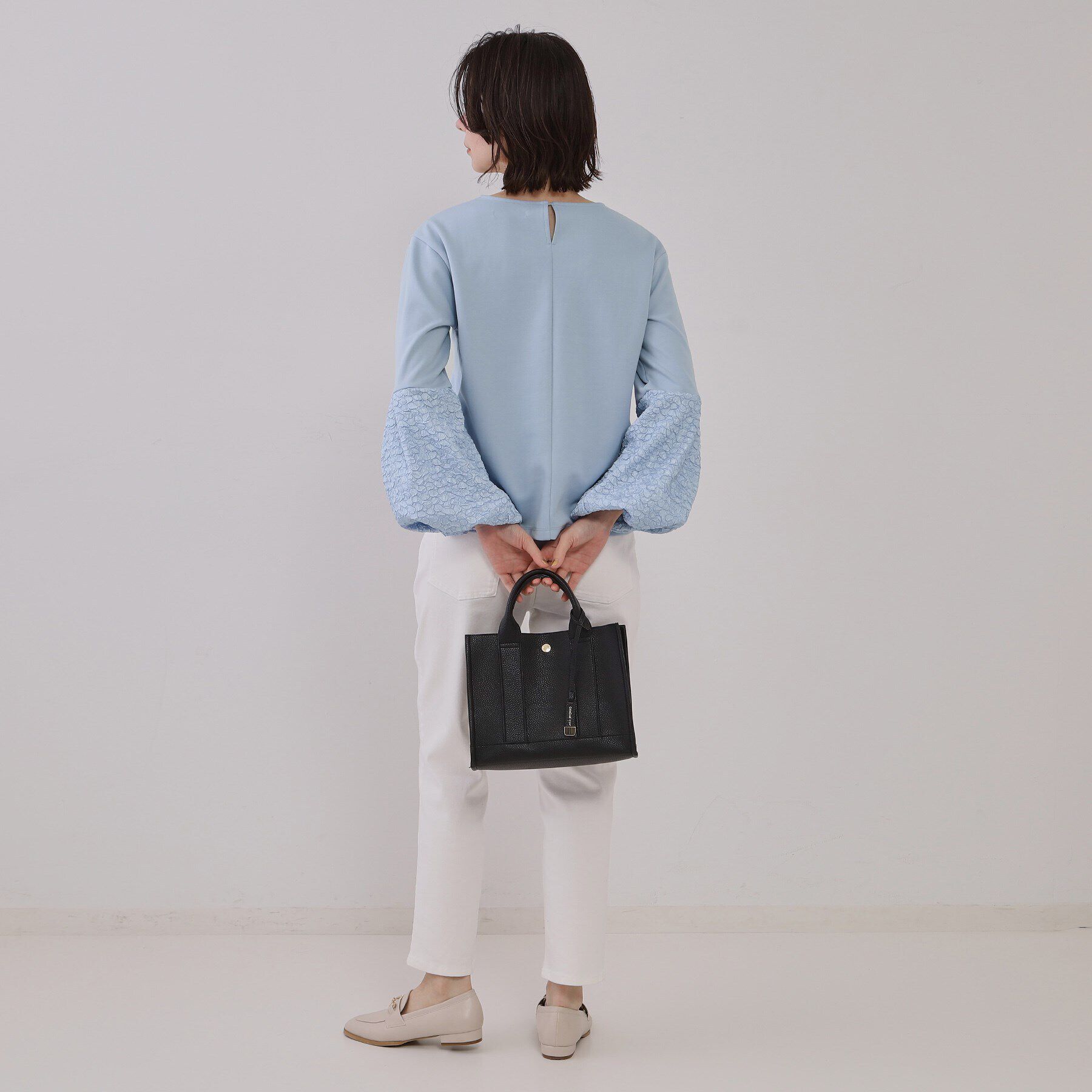 OPAQUE.CLIP「ジャカードバルーンスリーブトップス【洗濯機洗い可】」|Tシャツ・カットソー|