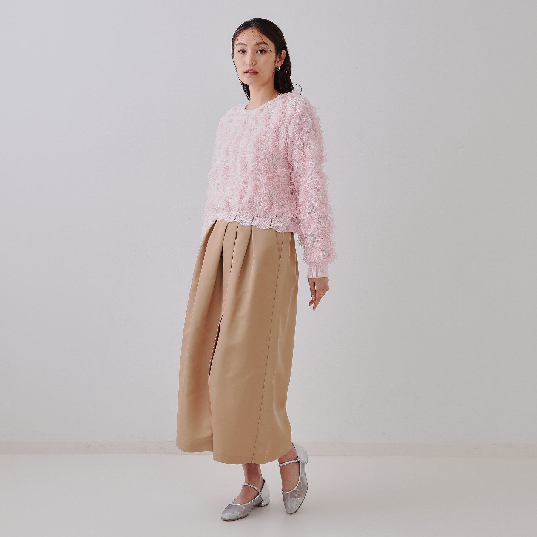 OPAQUE.CLIP「オーガンジータックコクーンスカート【洗濯機洗い可】」|スカート|