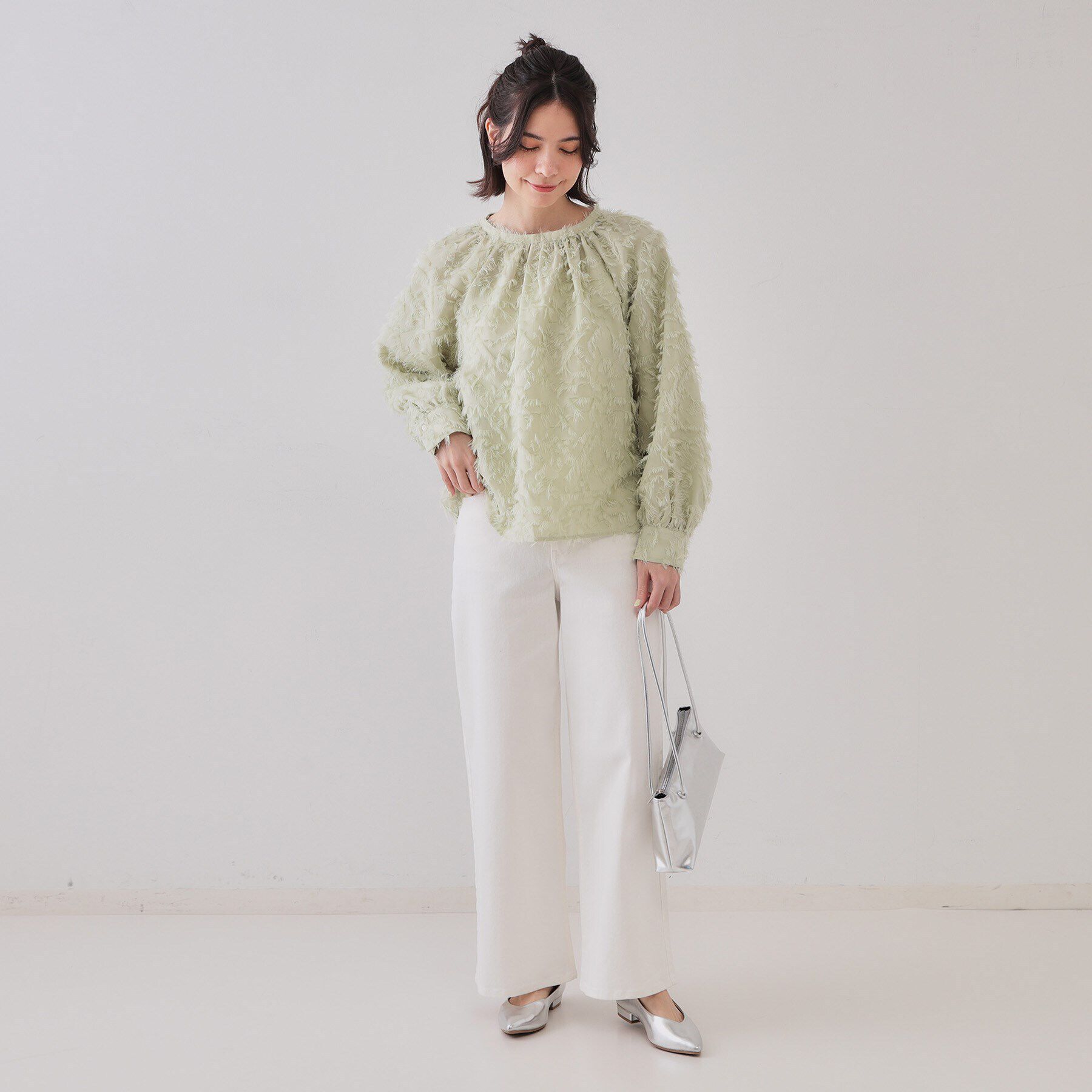 OPAQUE.CLIP「《VERY掲載》フリンジジャカードブラウス【洗濯機洗い可】」|シャツ・ブラウス|