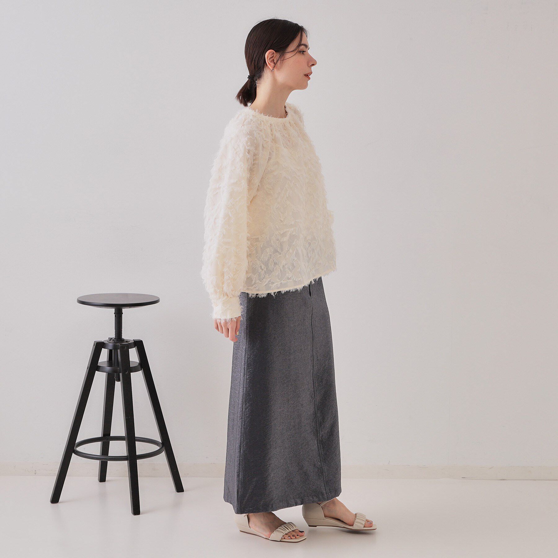 OPAQUE.CLIP「《VERY掲載》フリンジジャカードブラウス【洗濯機洗い可】」|シャツ・ブラウス|