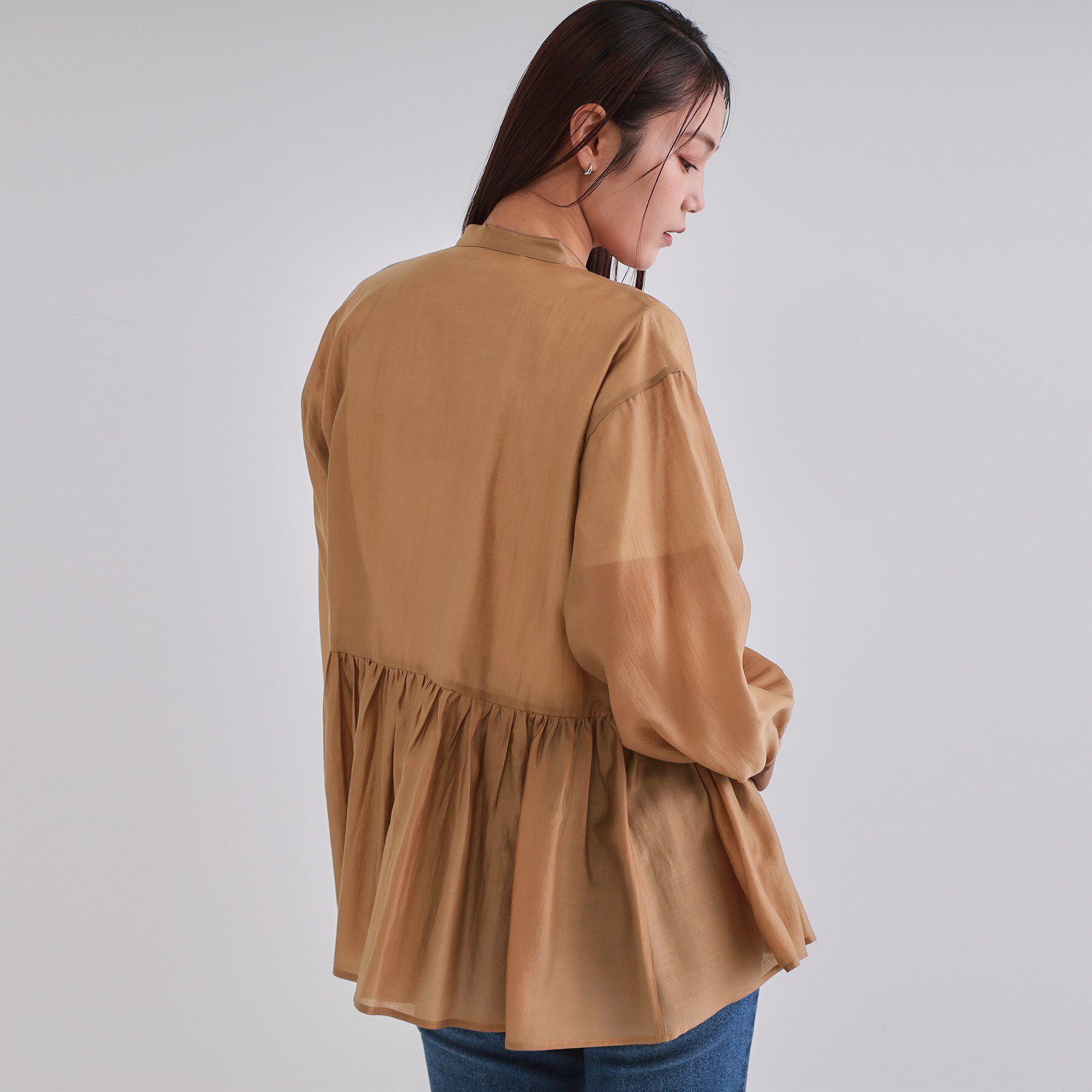 OPAQUE.CLIP「シアーペプラムブラウス【洗濯機洗い可】」|シャツ・ブラウス|