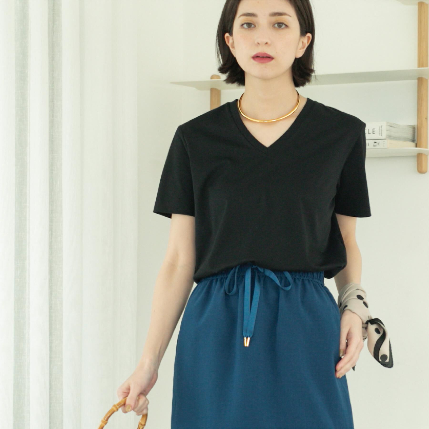 OPAQUE.CLIP「《5色展開/SS-LLサイズ》VネックベーシックTシャツ【接触冷感/洗濯機洗い可】」|Tシャツ・カットソー|