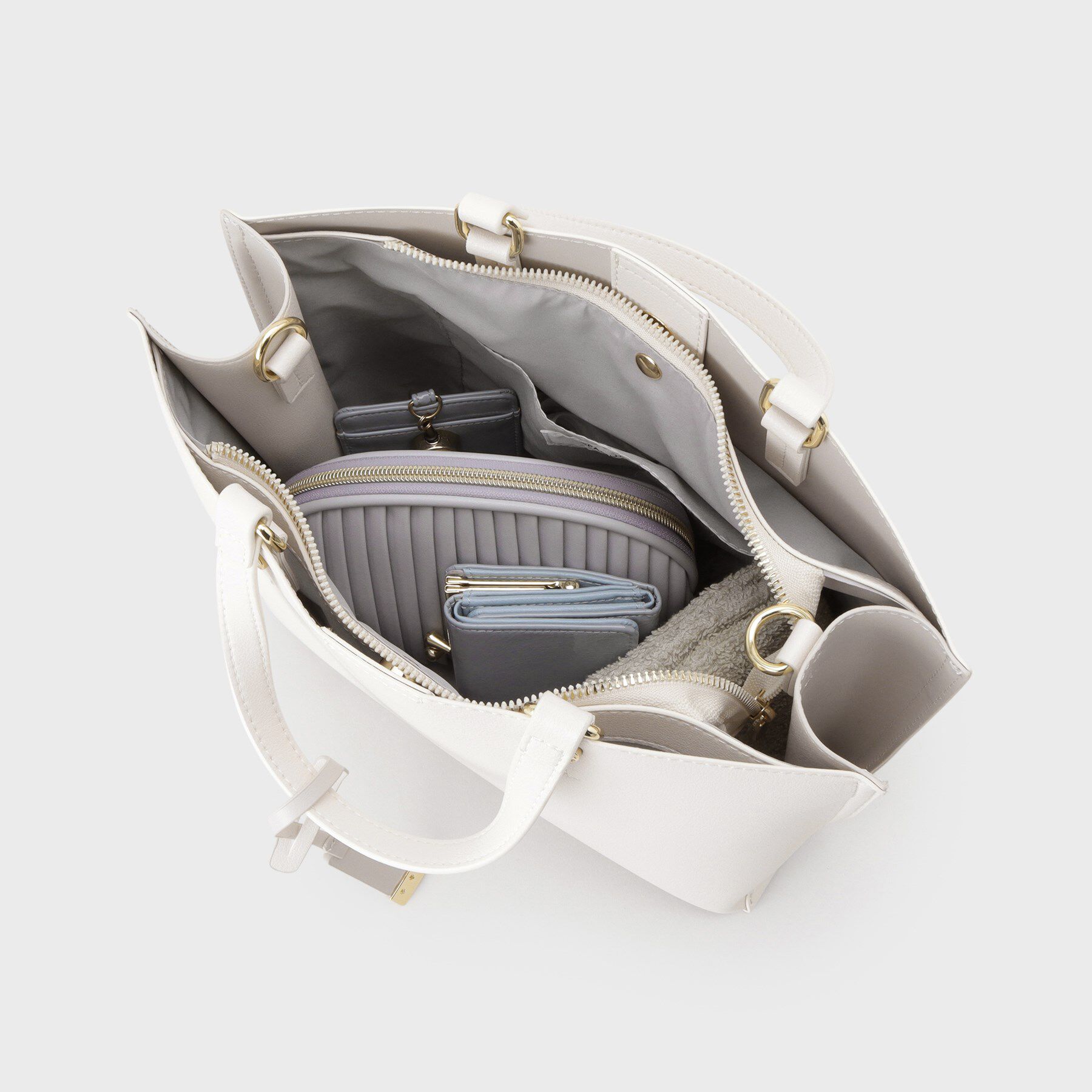 OPAQUE.CLIP「【2WAY】バイカラー3層ミドルトートバッグ」|トートバッグ|