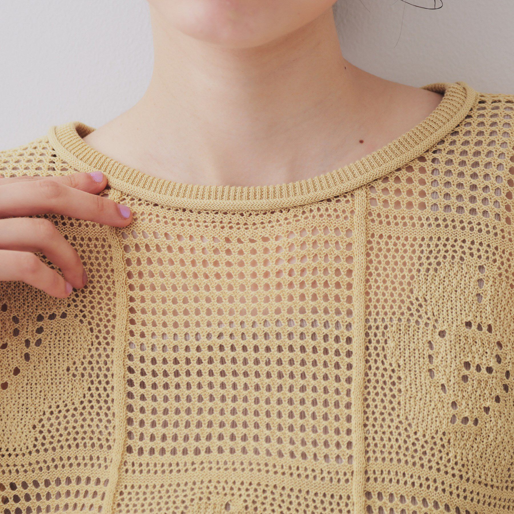 OPAQUE.CLIP「麻混モチーフ柄スカシニット【洗濯機洗い可】」|ニット・セーター|