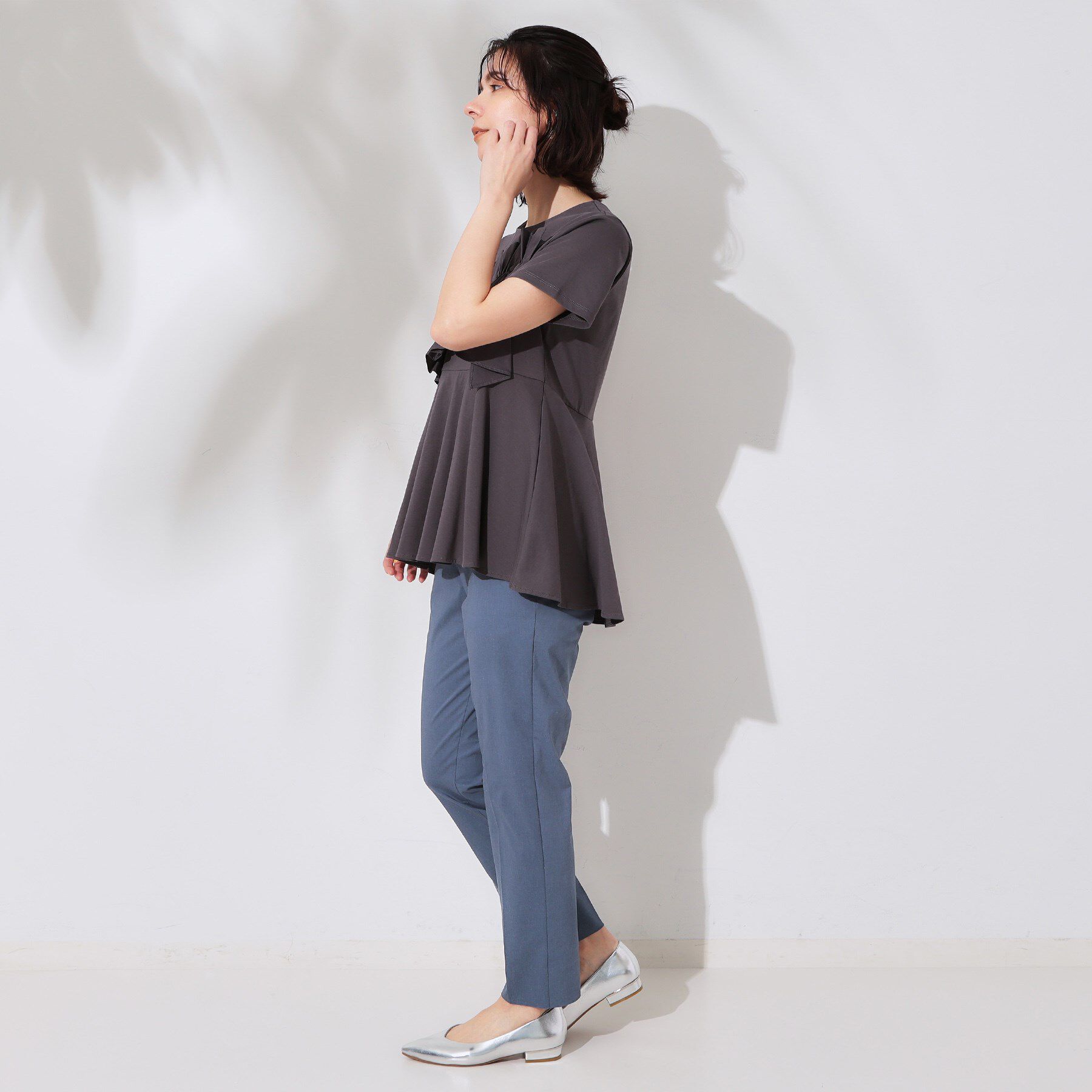 OPAQUE.CLIP「麻混ハイストレッチイージースティックパンツ【洗濯機洗い可】」|その他|