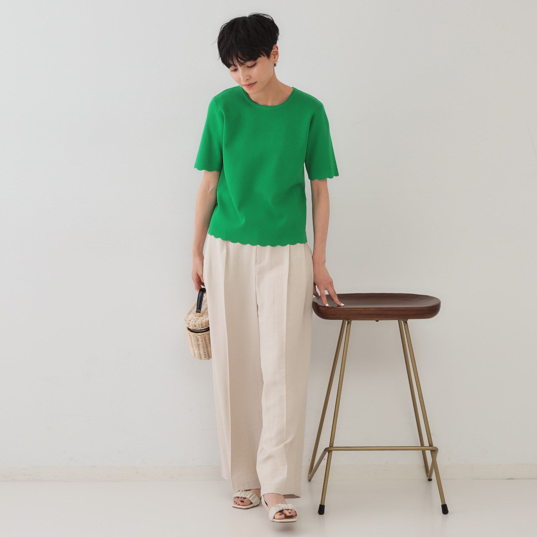 OPAQUE.CLIP「裾スカラップニット【洗濯機洗い可】」|ニット・セーター|