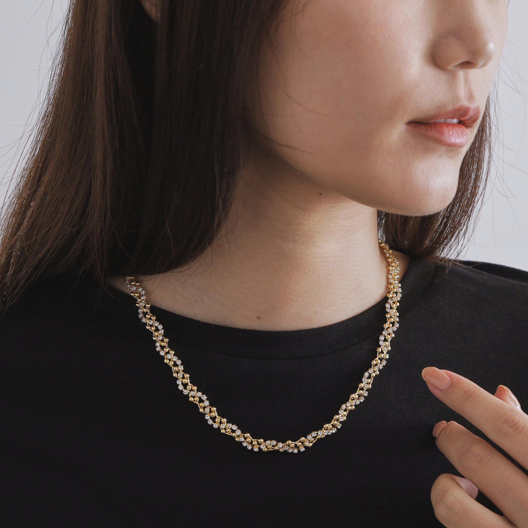 OPAQUE.CLIP「ビジュー＆フェイクパール　アソートネックレス」|ネックレス|