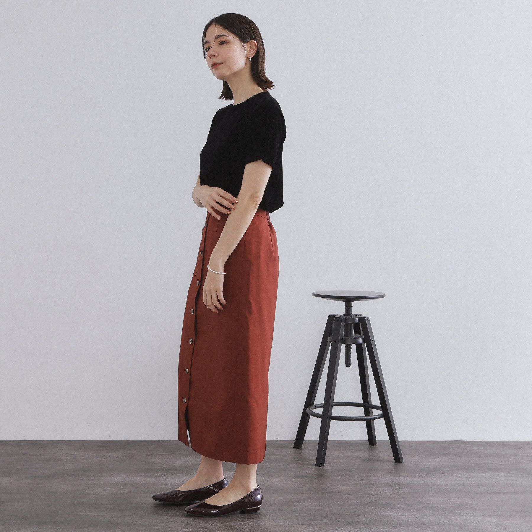 OPAQUE.CLIP「フロッキーチュールTシャツ【洗濯機洗い可】」|Tシャツ・カットソー|