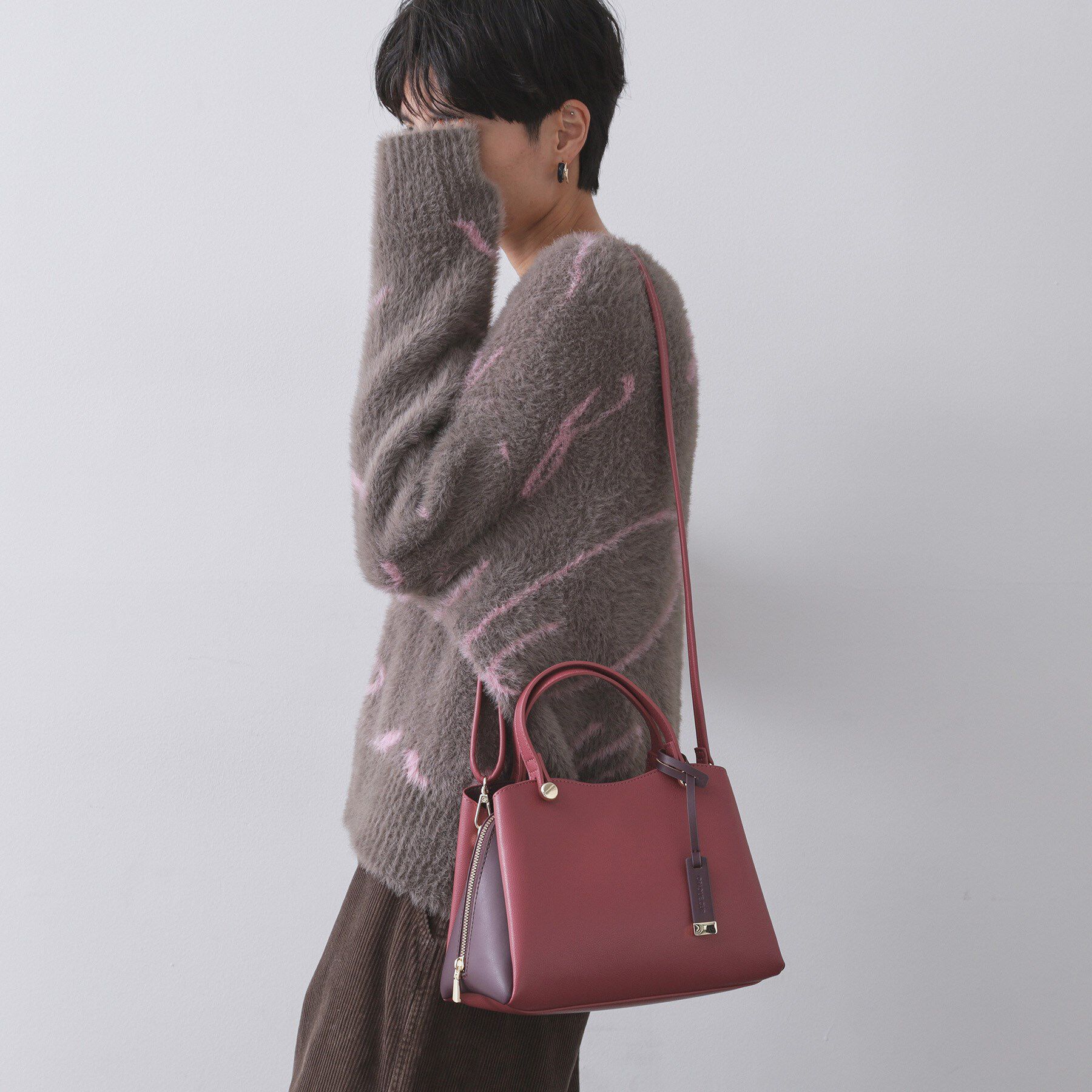 OPAQUE.CLIP「【2WAY/名品】バイカラーミドルボストンバッグ」|ショルダー・メッセンジャー|