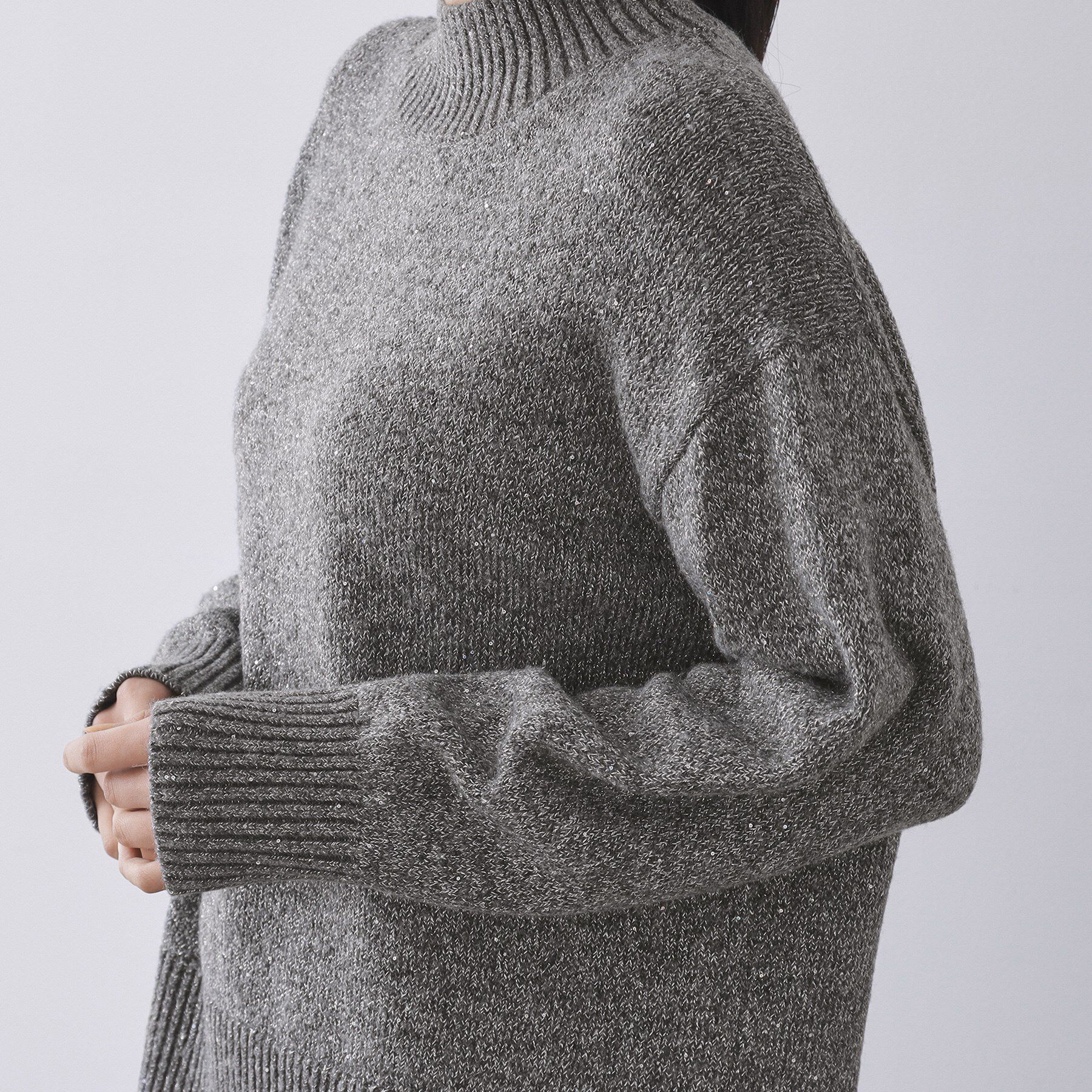 OPAQUE.CLIP「ラメスパンコールハイネックニット/セットアップ対応可【洗濯機OK】」|ニット・セーター|