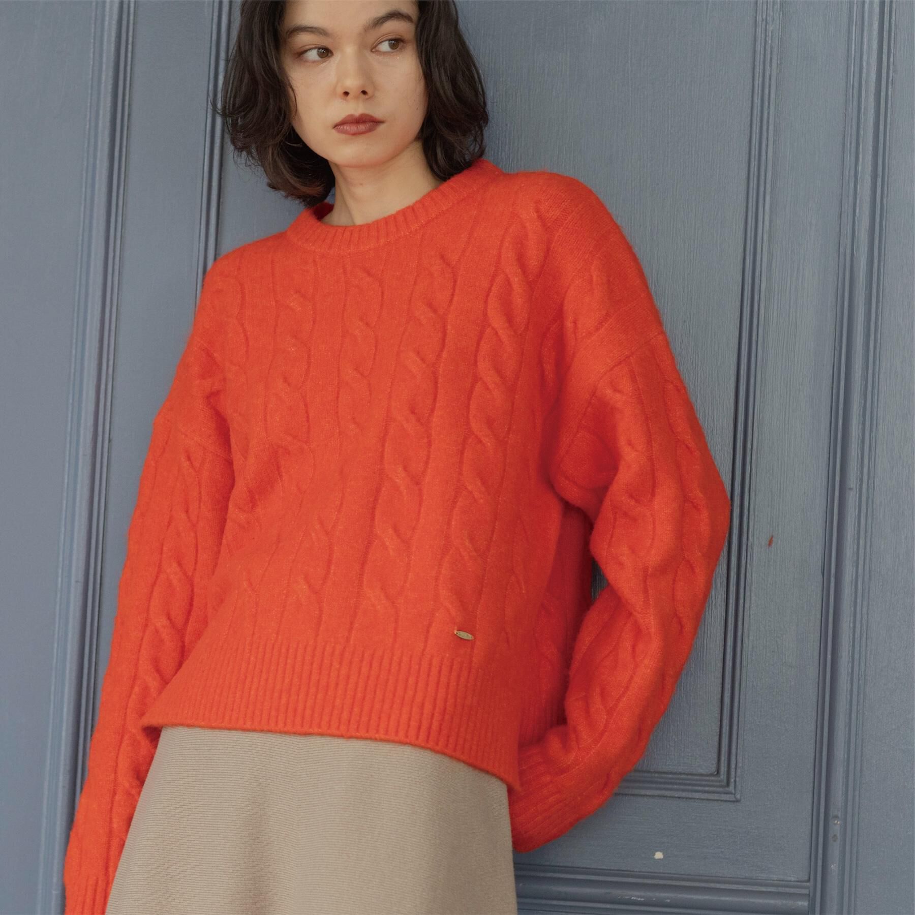 OPAQUE.CLIP「MIXミドルゲージケーブルニット【洗濯機OK】」|ニット・セーター|