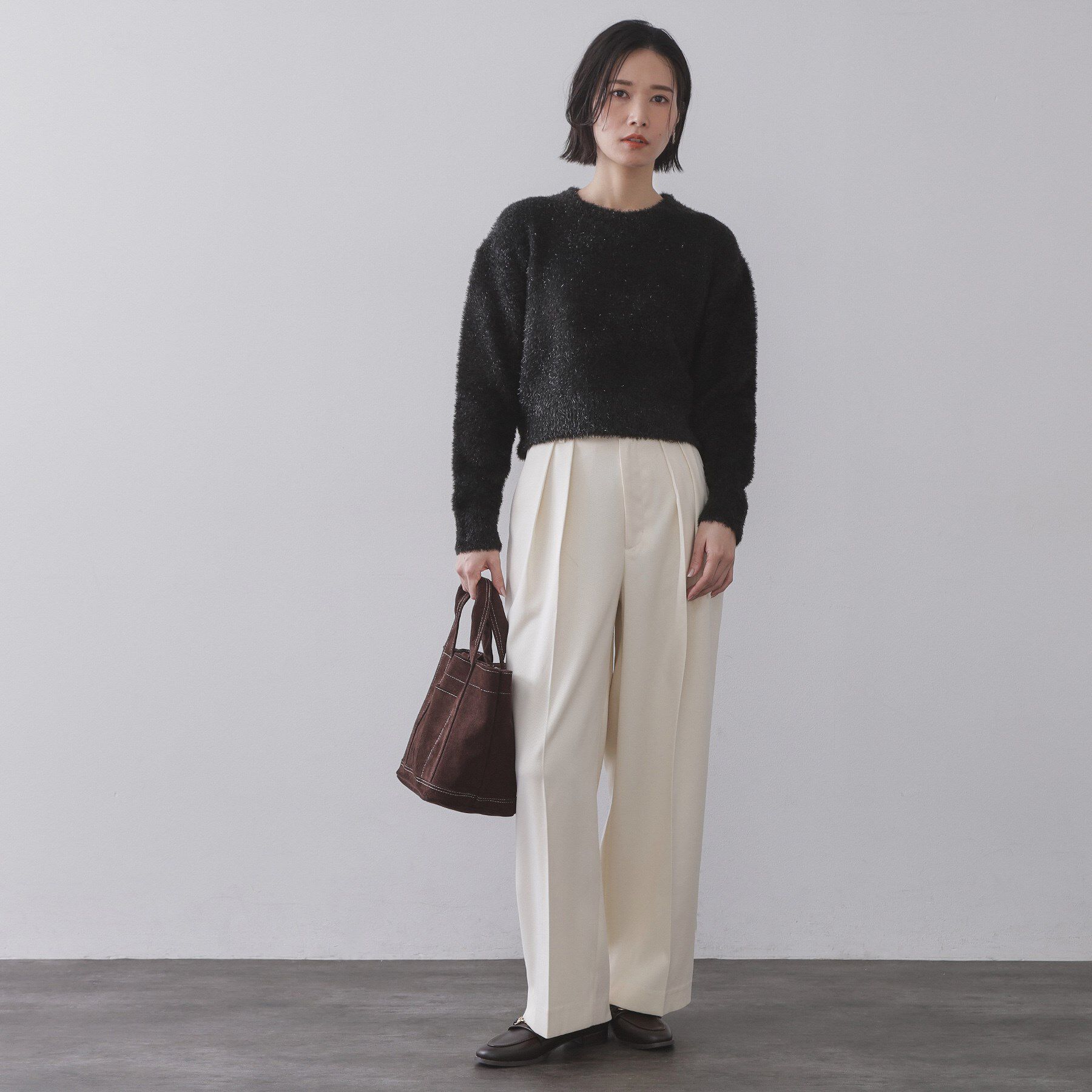 OPAQUE.CLIP「きらきらフェザーニット【洗濯機OK】」|ニット・セーター|