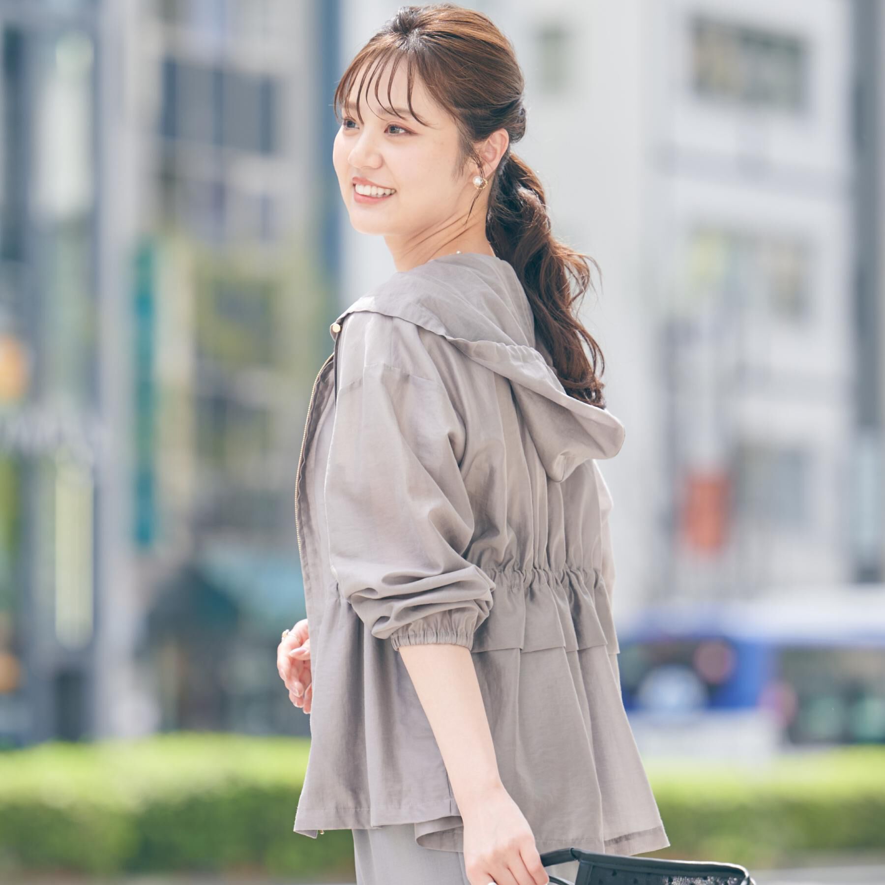 Couture broach「【オシャレな透け感・ペプラム】愛されシアーマンパ」|ブルゾン・スタジャン|