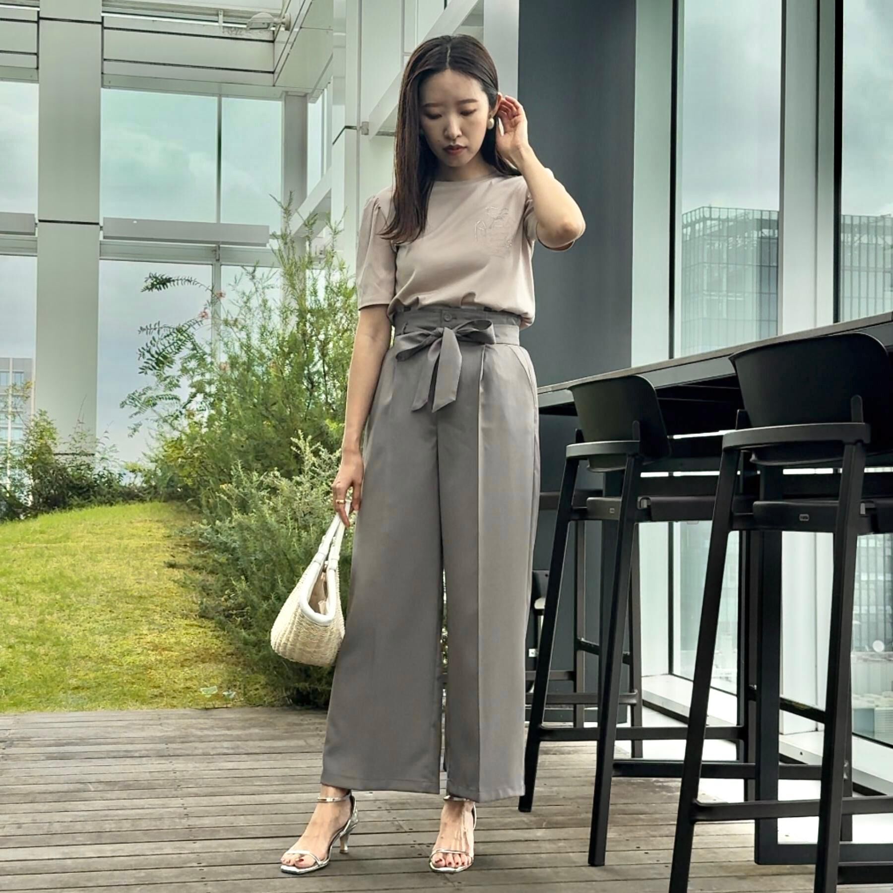 Couture broach「【接触冷感・UV機能あり・マシンウォッシャブル】60シルケット パフュームエンブロTシャツ」|Tシャツ・カットソー|