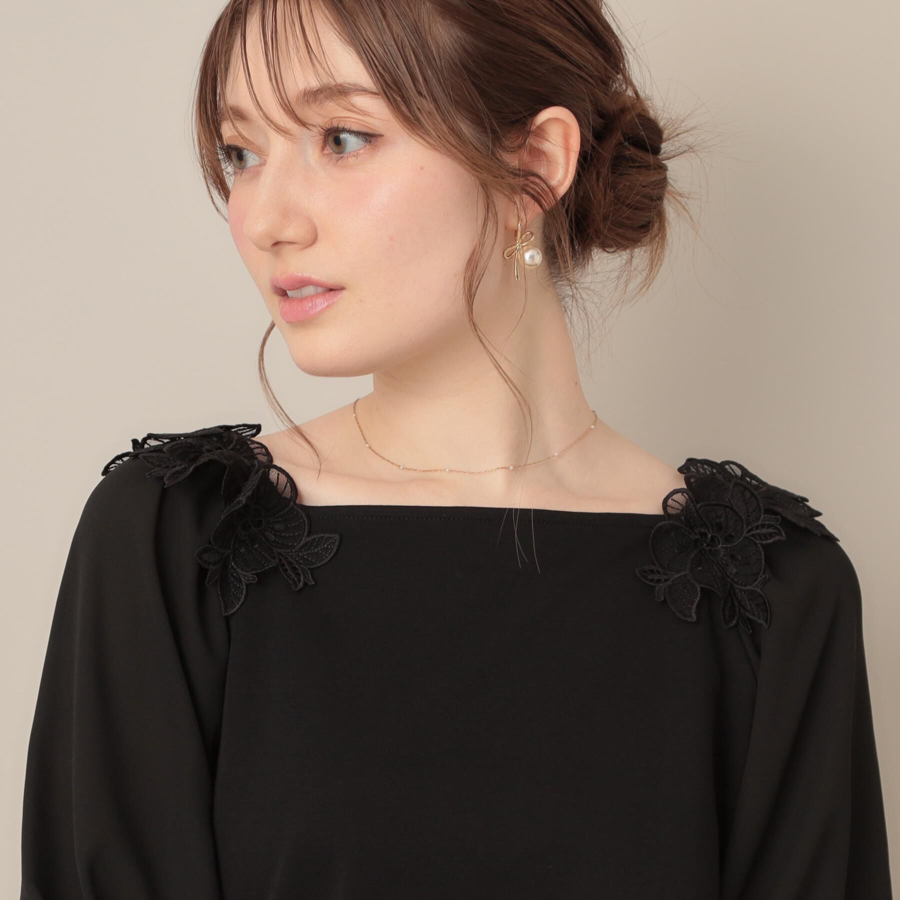 Couture broach「【マシンウォッシャブル・UVケア・接触冷感】ラグランレースドッキングカットソー」|Tシャツ・カットソー|