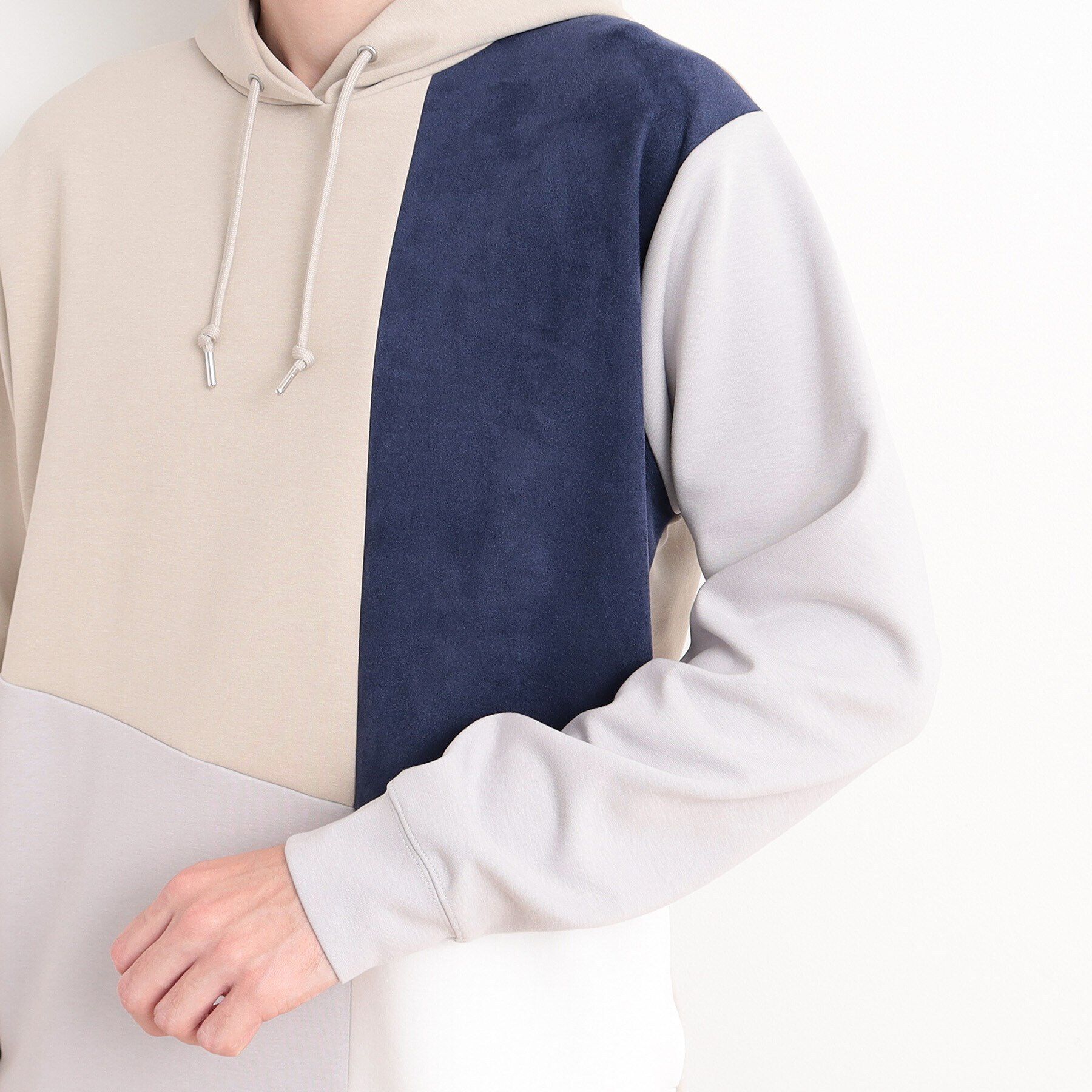 THE SHOP TK「異素材ブロッキングダンボールパーカ」|パーカー|