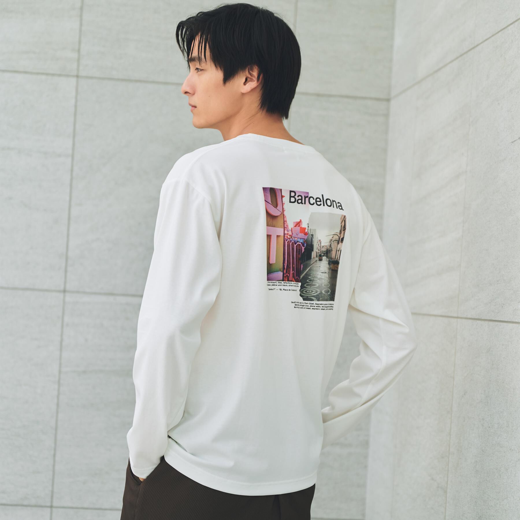 THE SHOP TK「フォトグラフプリント長袖Tシャツ【洗濯機OK】」|Tシャツ・カットソー|