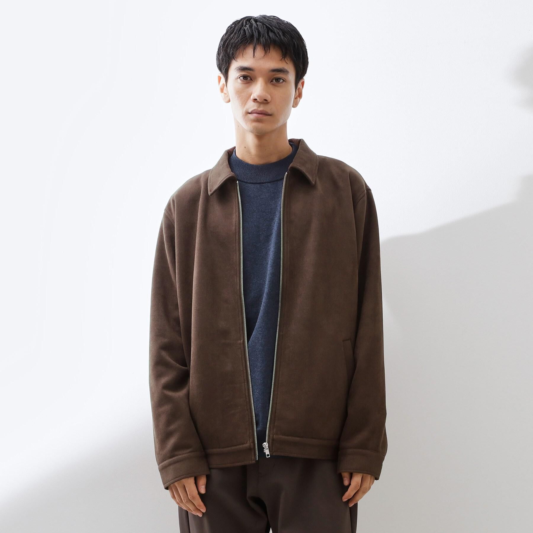 THE SHOP TK「フェイクスエードジップブルゾン【手洗いOK】」|ブルゾン・スタジャン|