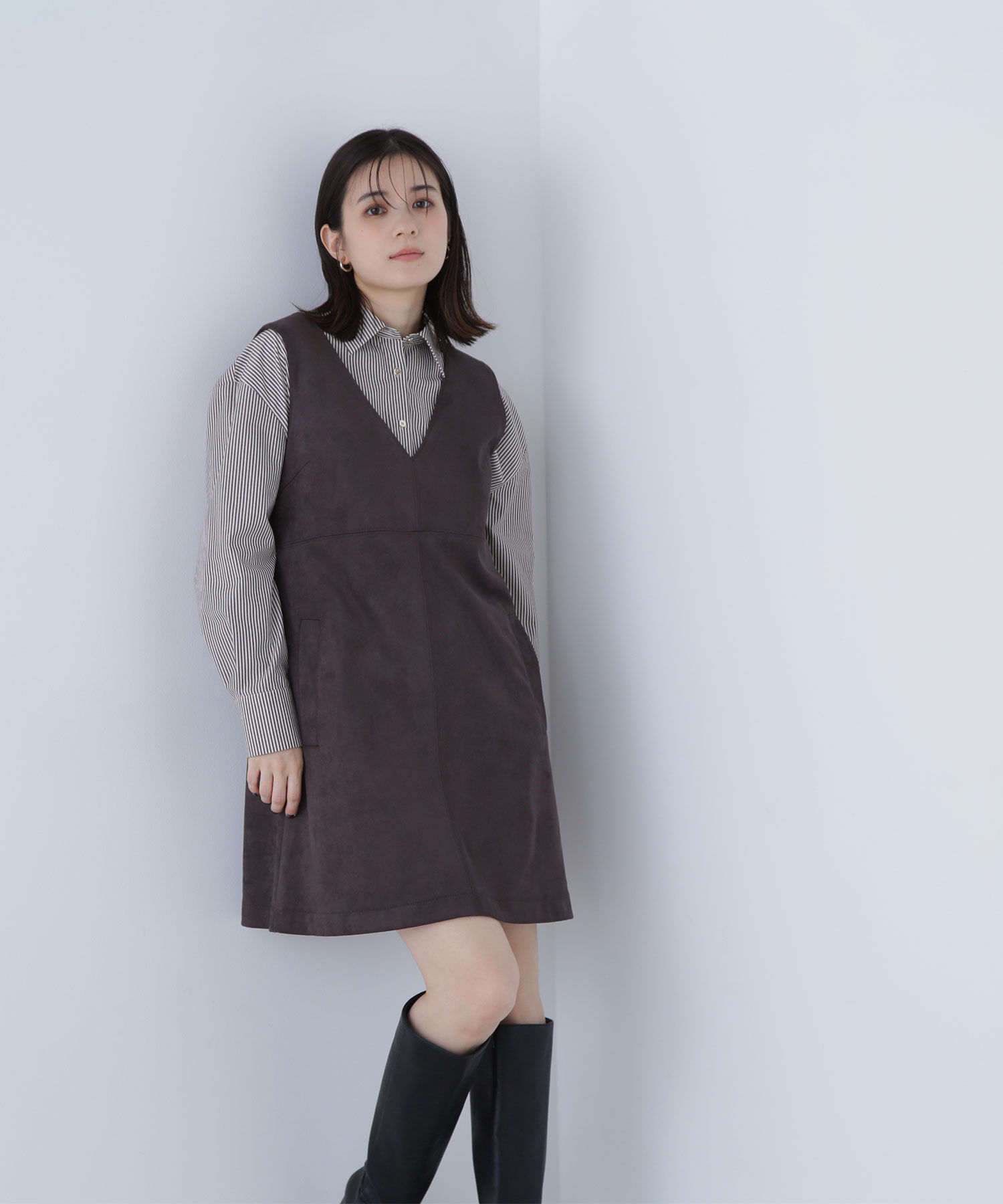  「フェイクスウェードミニジャンスカ」|ワンピース|